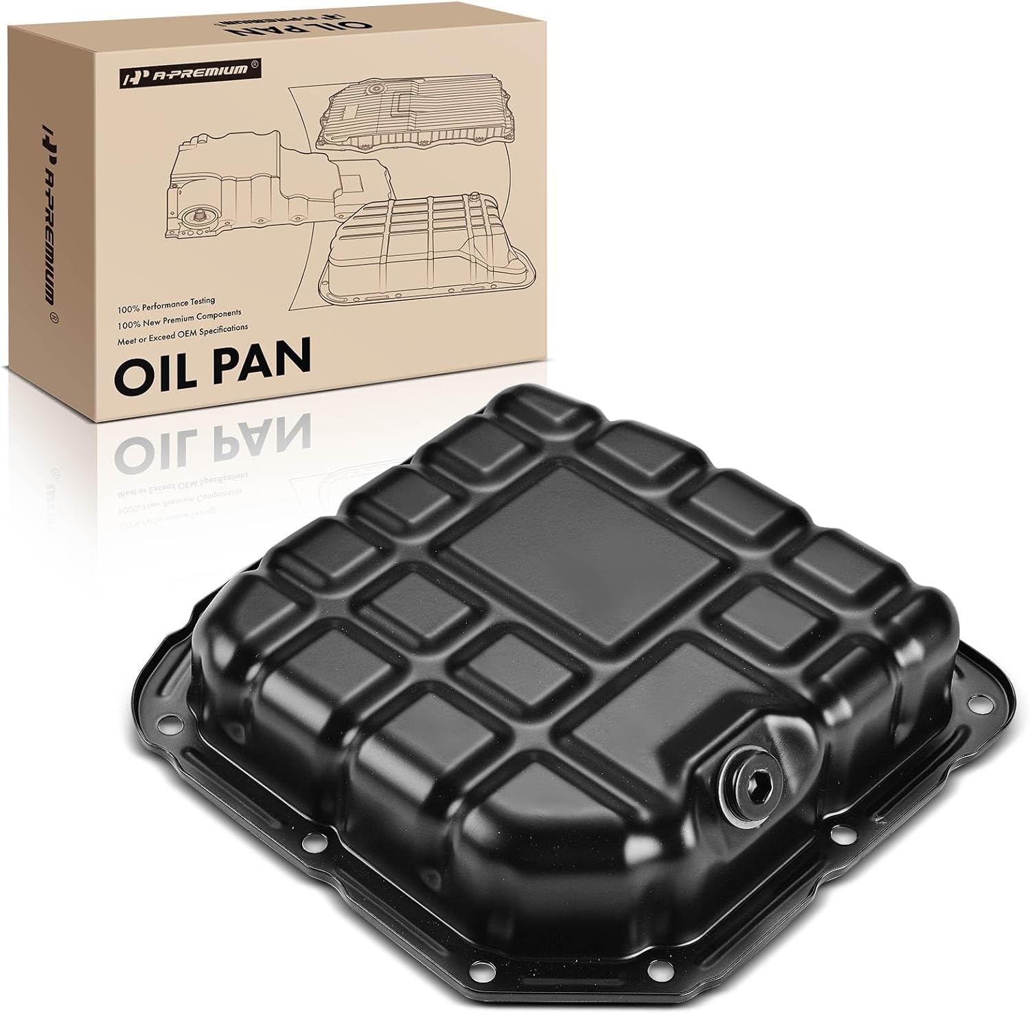 A-Premium Lower Engine Oil Pan Sump with Drain Plug Compatible with Hyundai Elantra 2007-2012 & Kia Spectra5 2007-2009, 2.0L