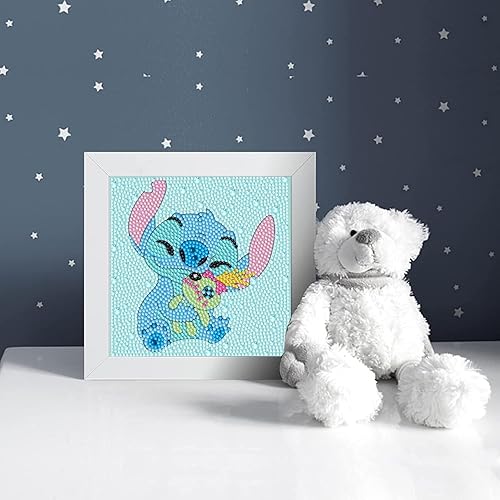 Miniatura 4 de pvoodire Kits de pintura artística de diamantes para niños con marco, arte de diamantes para niños de 4 a 8 a 12 años, kit de arte de gemas fácil