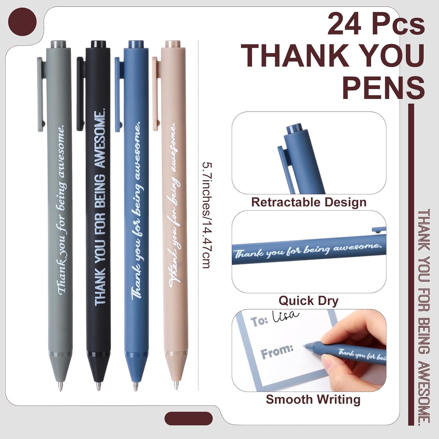 Baderke 6 Set Employee Appreciation Gifts Include Thank You Staff Mug Gift Set 12 oz Appreciation Mugs Inspirational Pens Tags for Employee Staff Team Group (Blue Green Brown,Classic)
