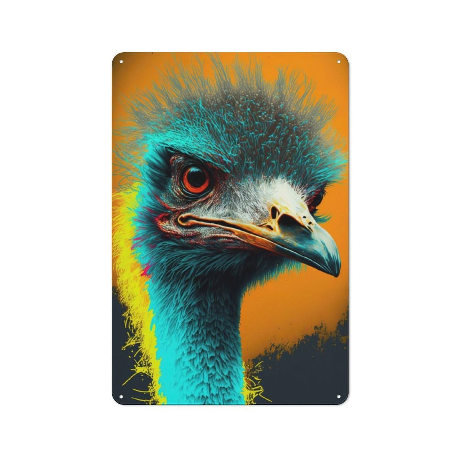 Junmoney Ostrich Animal Retro Metal Plaque 30X20cm For Garage Or Workshop, Housewarming Wall Decor For People Furnishing Garage And Workshop