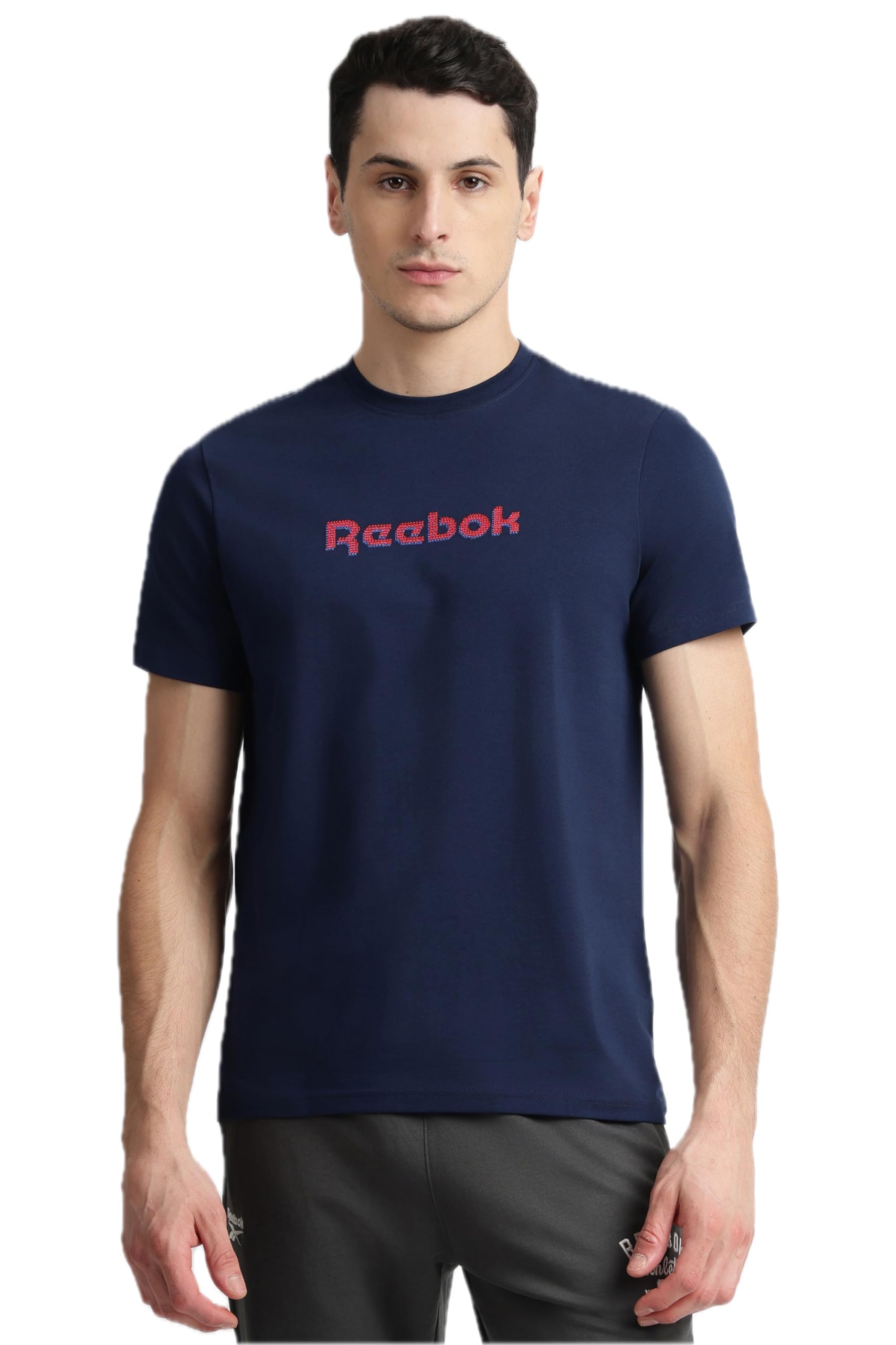 Reebok Men's T-Shirt |Training Colourburst Vec Perf Tee Round Neck  Regular Fit Half Sleeve 100% Polyester with Speedwick Tech