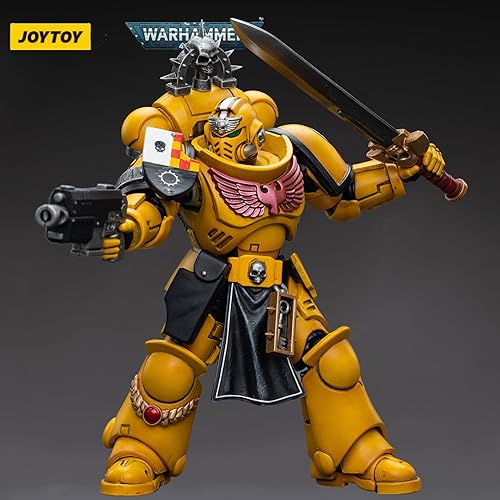Miniatura 6 de JOYTOY 118 Warhammer 40,000 Figura de acción Imperial Fists Teniente con Power Sword Collection Modelo (4.8 pulgadas)