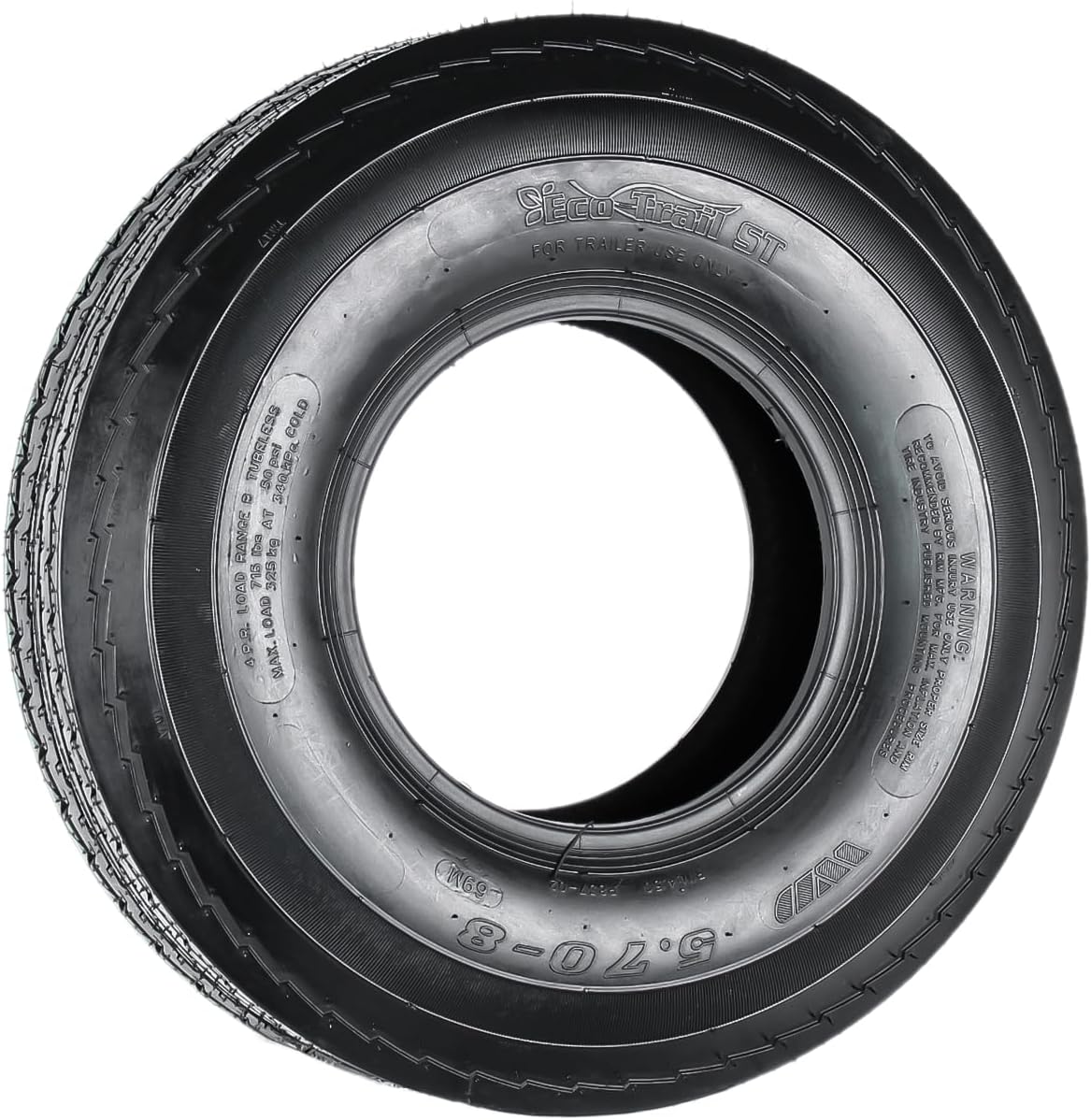 eCustomrim Trailer Tire 5.70-8 570-8 Load Range B 4 Ply Bias - 2 Year Warranty w/Free Roadside