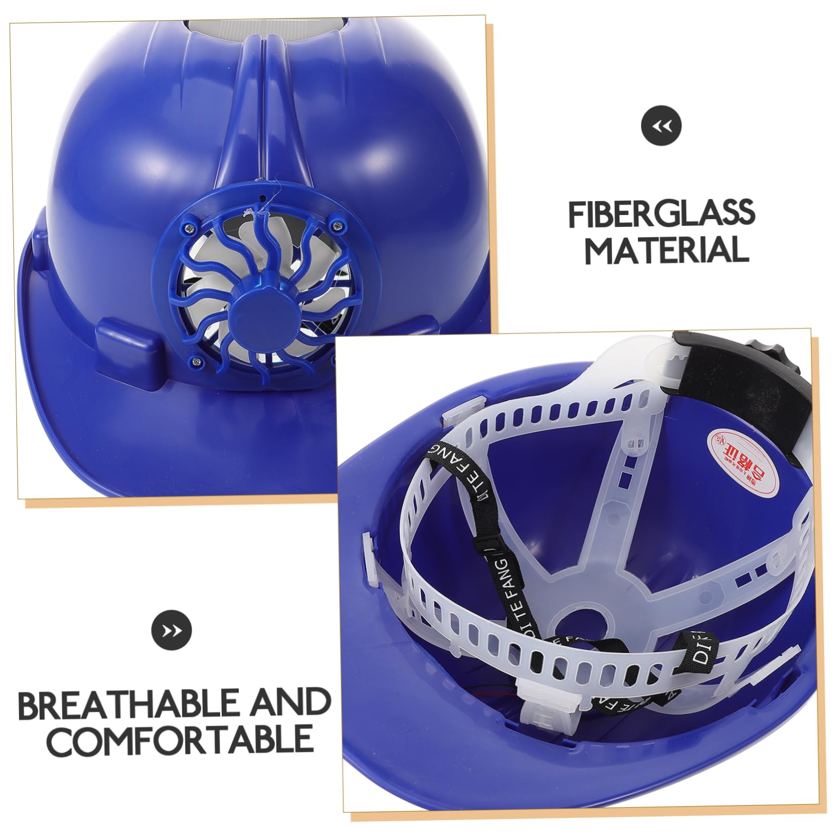 SHINEOFI Casco Sicurezza con Ventilatore Solare per Lavori Edili Hard Hat e Traspirante per Casco con Ventilatore Solare per Comfort Ottimale Esterni
