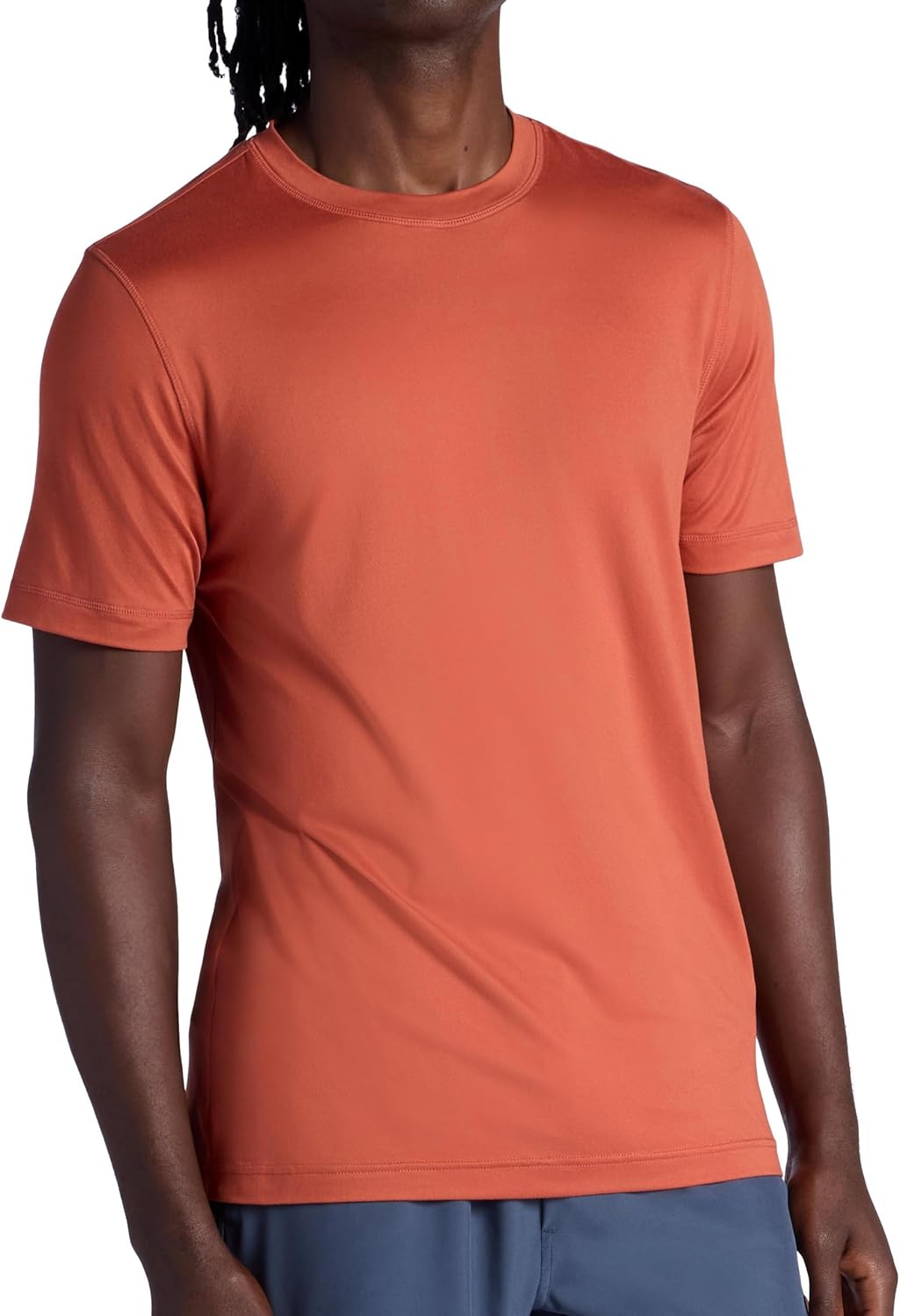 Gaiam Mens Everyday Basic Crewneck Top, Standard Fit, Stretch Midweight Material