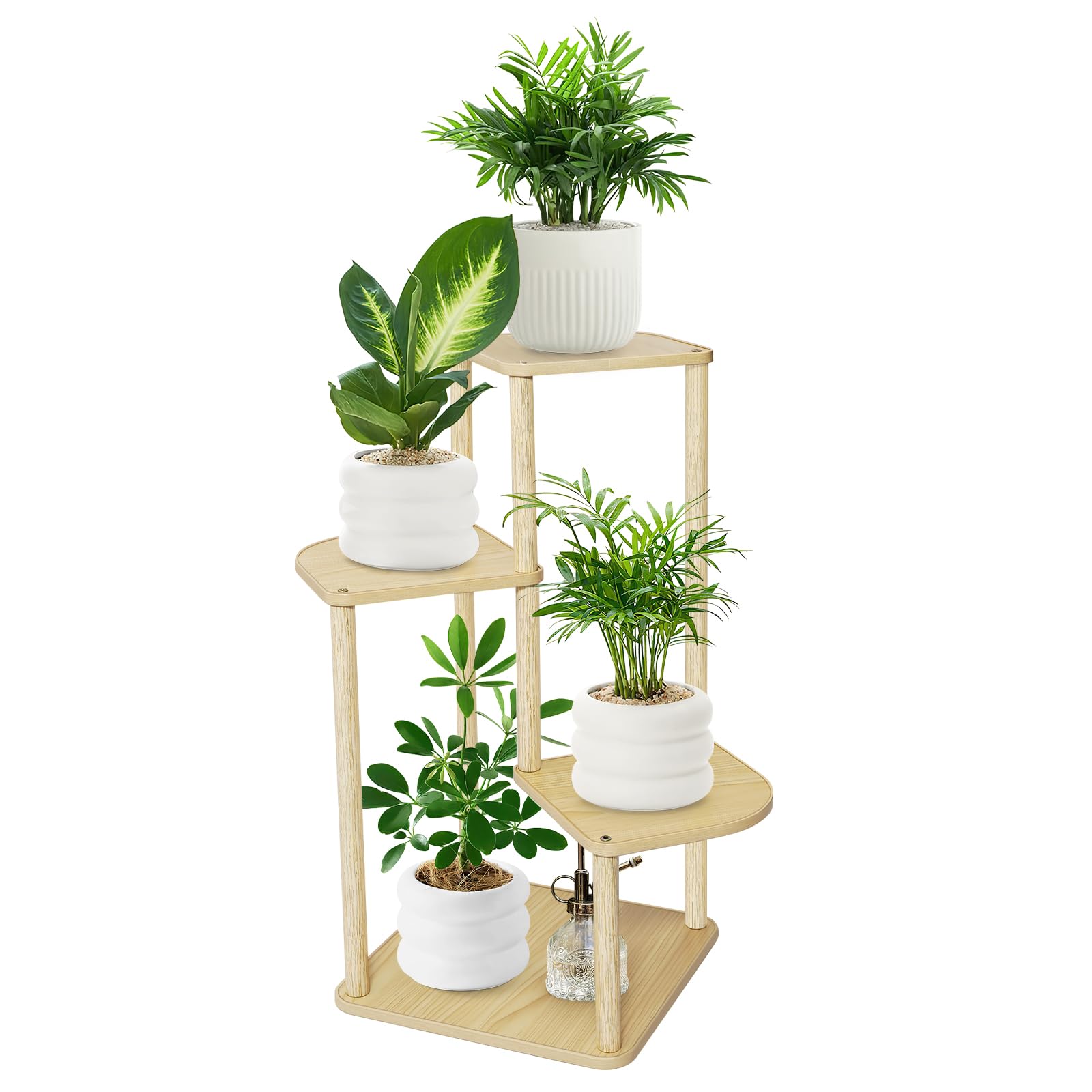 Amazon.co.jp: GIBLEA フラワースタンド 室内 4段 花台 観葉植物 台 