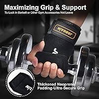 Vista 6 de Correa de muñeca de levantamiento de pesas, correa de muñeca de cuero de doble capa para peso muerto y levantamiento de pesas, ganchos