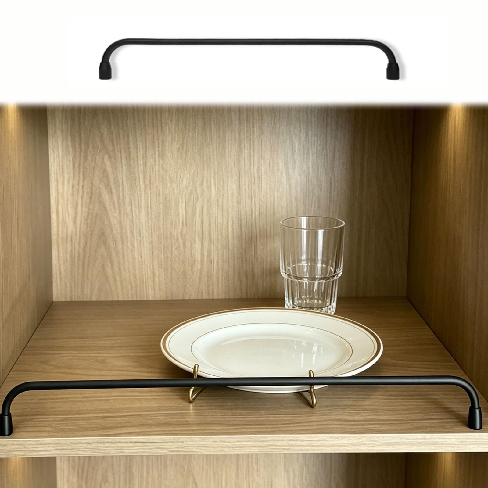 HDYZJQ 3 5 7 9 Pack Bookcase/Wine Shelves Anti Fall Brass Shelf Railing, Floating Long Shelf Barrier Rail for Display Cabinet, Cabinets Storage Safety Bar(11piece,140cm/55in)