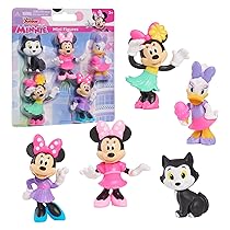 Just Play Mini personaggi Minni Disney Junior, set da 5 pezzi, personaggi da collezione alti tra i 4,3 cm e i 6,9 cm, giocattoli per bambini dai 3 anni