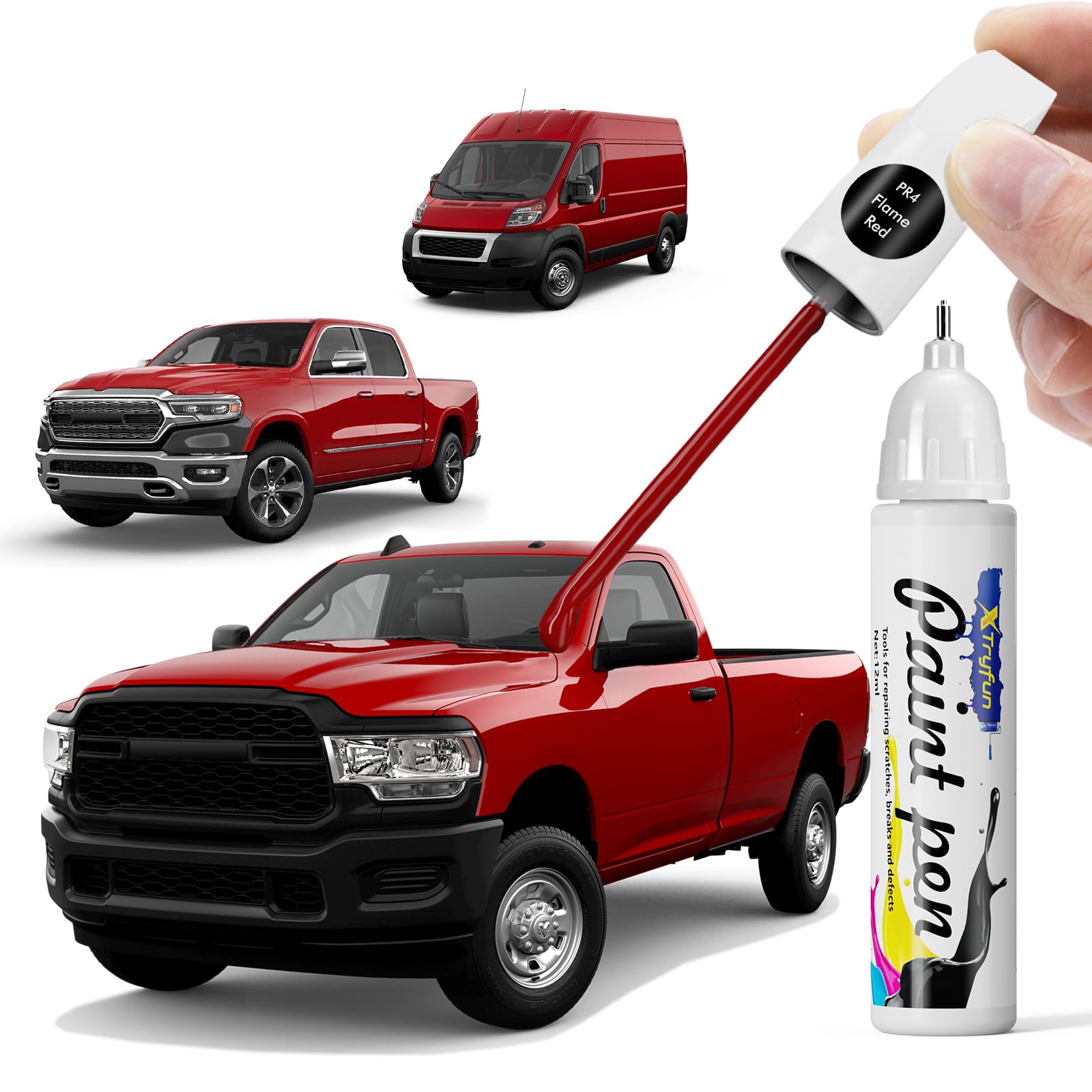 Amazon.com: XTryfun PR4 Flame Red Touch Up Paint Compatible with