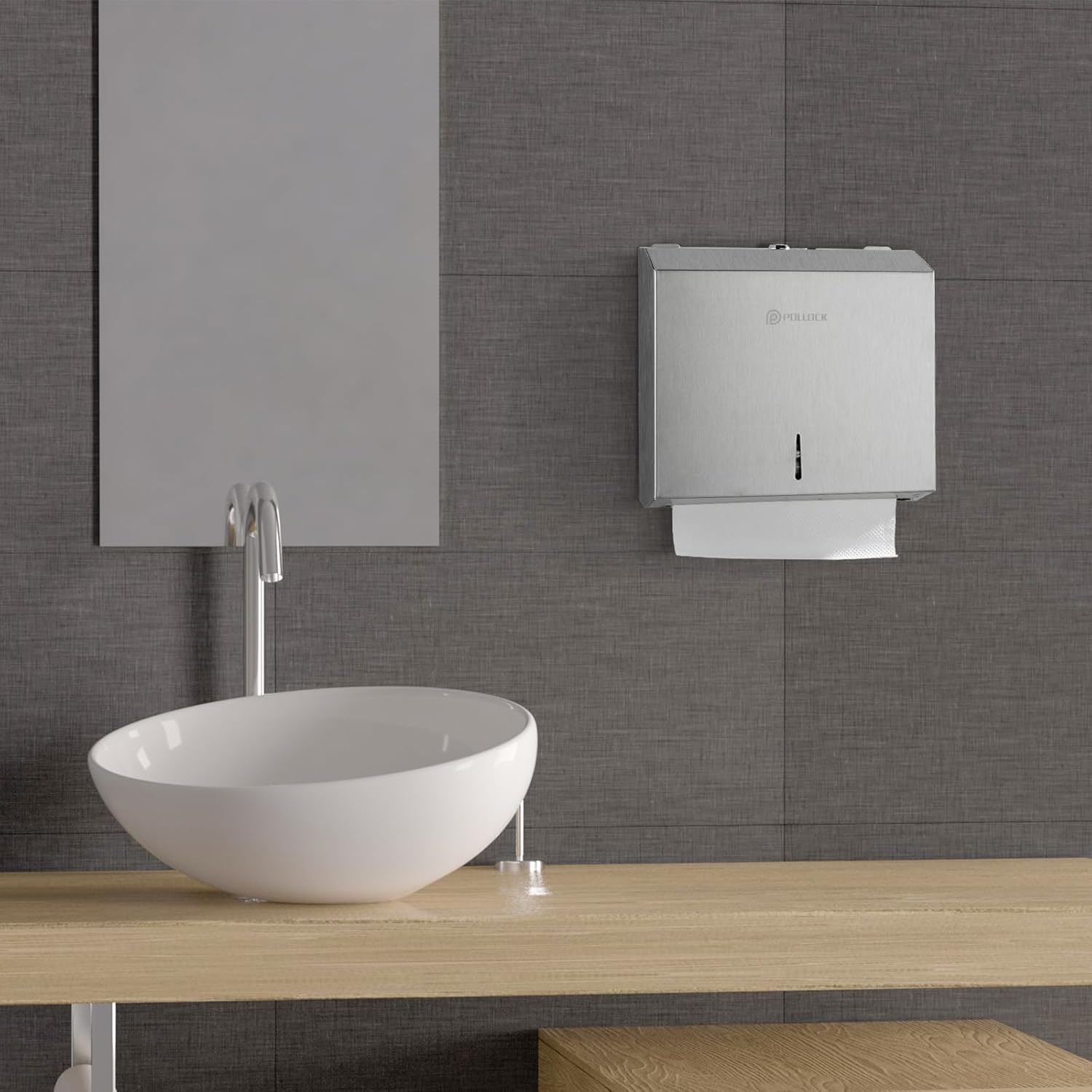 Commercial PaperTowel Holder Dispenser Wall Mount,Stainless Steel Bathroom Paper Towel Holder,Toilet Paper Napkin Holder,C Fold Multifold Trifold Paper Towel Dispenser,Hand Towel Dispenser