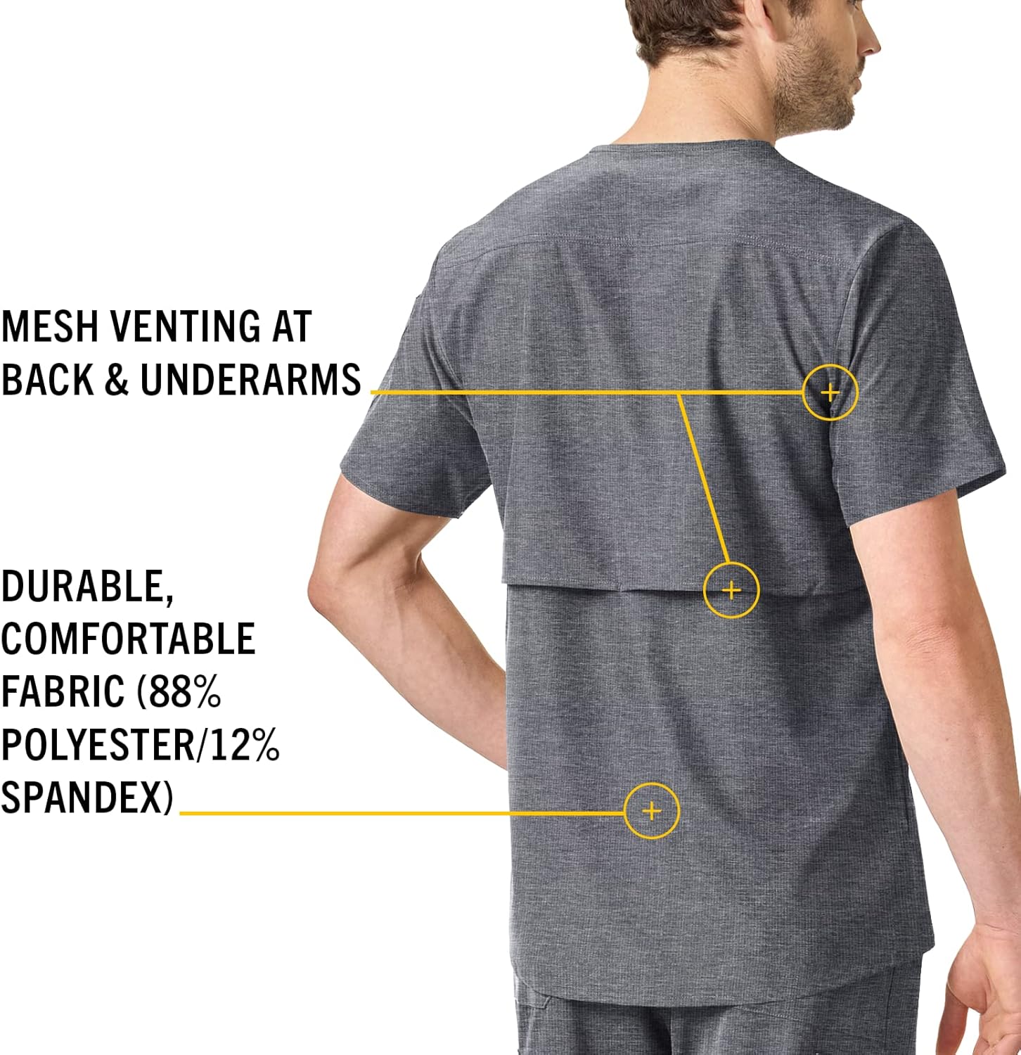 Carhartt Scrubs C15106 Men's Force® Modern Fit Twill Chest Pocket Top - Image 5