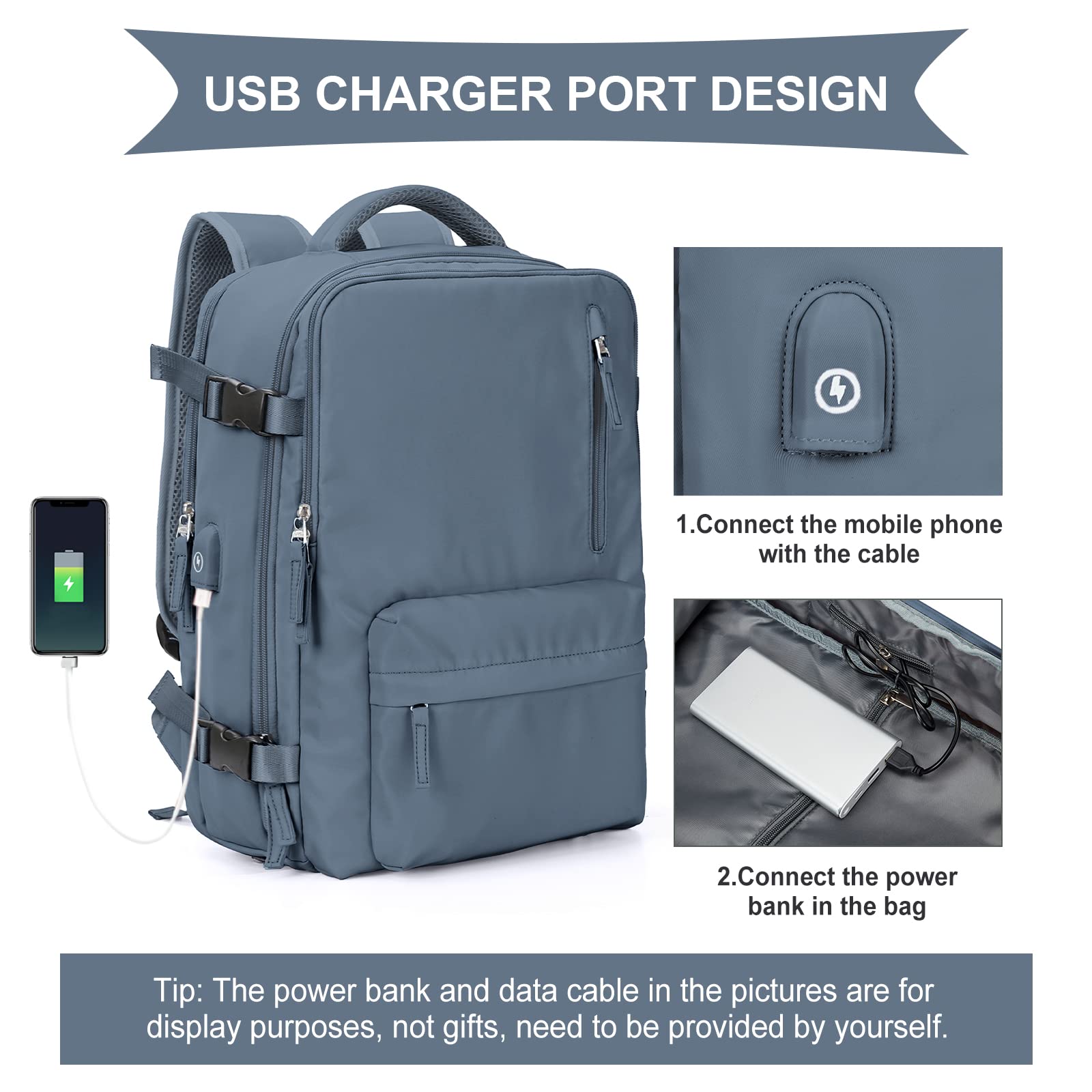 SZLX Borse da Cabina per Easyjet 45x36x20 Zaino da Viaggio Donna Ryanair 40x20x25 Bagaglio a Mano con porta usb zaino da viaggio aereo bagaglio a mano zaino per laptop Casual Daypack