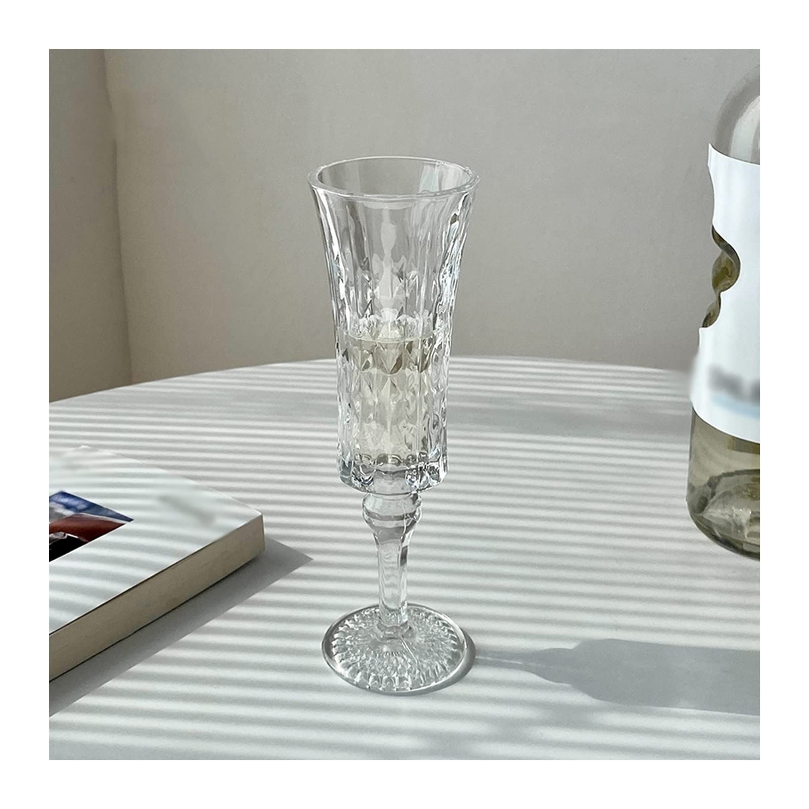 Weingläser 6-Teilige Geprägte Champagnergläser Home Vintage Hoch, Das Sektglas Glas Champagnerflöte Ist/Transparent/115Ml