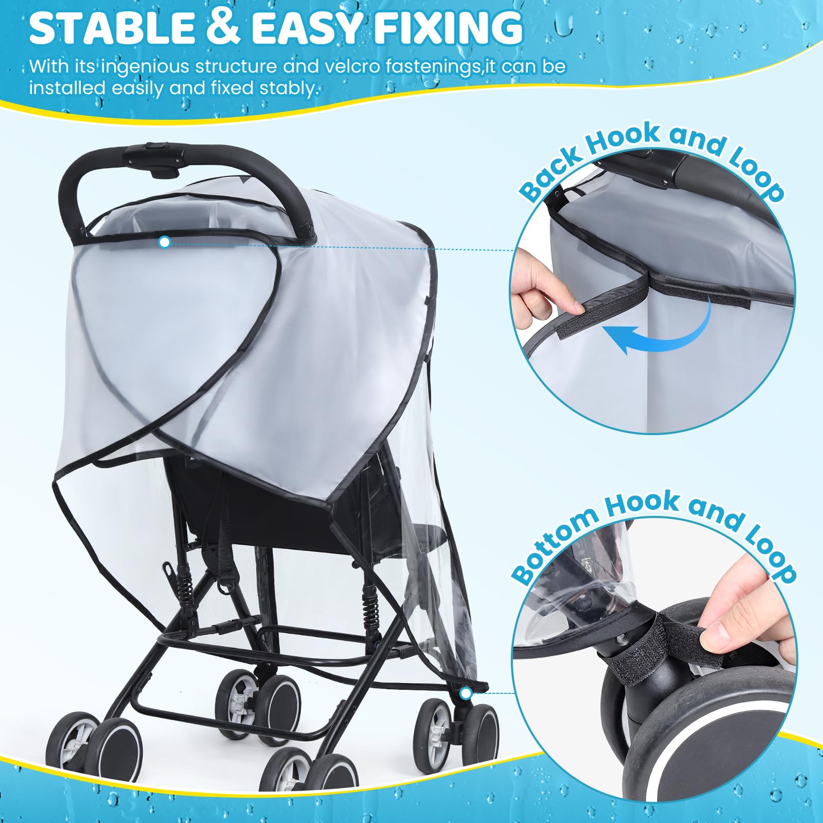 Universal Rain Cover, Zip Opening Roll-up Door for Easy Access, Food-Grade EVA, Quick Installation, Breathable, Waterproof, Odourless, Durable, Clear — view 4