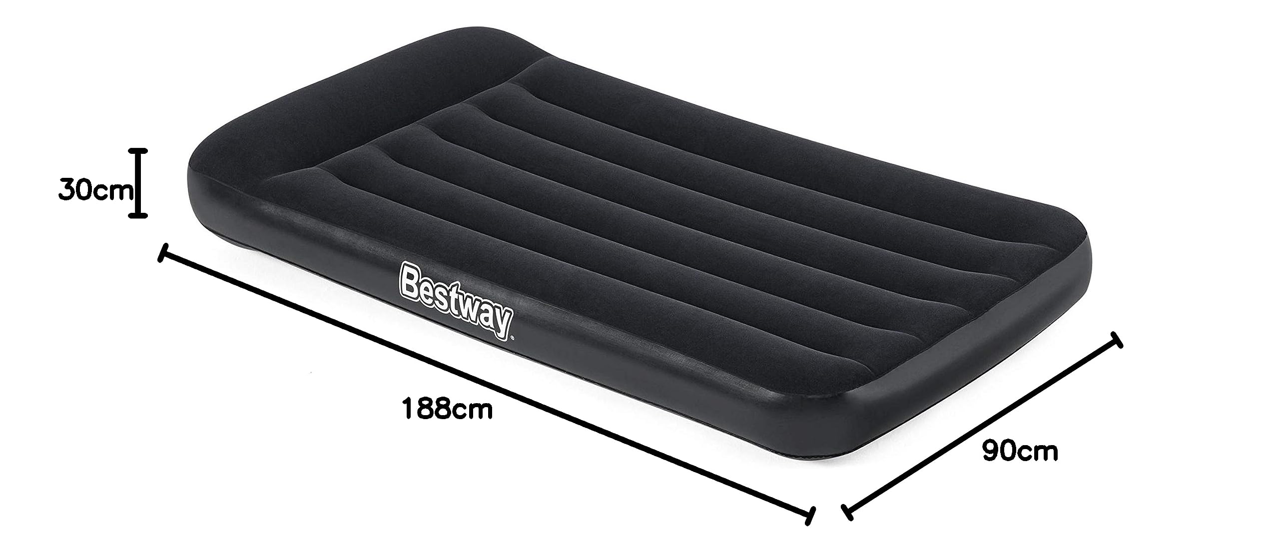Bestway Tritech™ Luftbett, Aeroluxe, 188 x 99 x 30 cm, Single, mit integrierter Elektropumpe, Schwarz