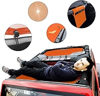 Vista 6 de Shadeidea JK Parasol Superior Compatible con Jeep Wrangler JKU Cobertura de Techo de Malla Suave (2007-2018) - Bloqueador UV de Ruido del Viento