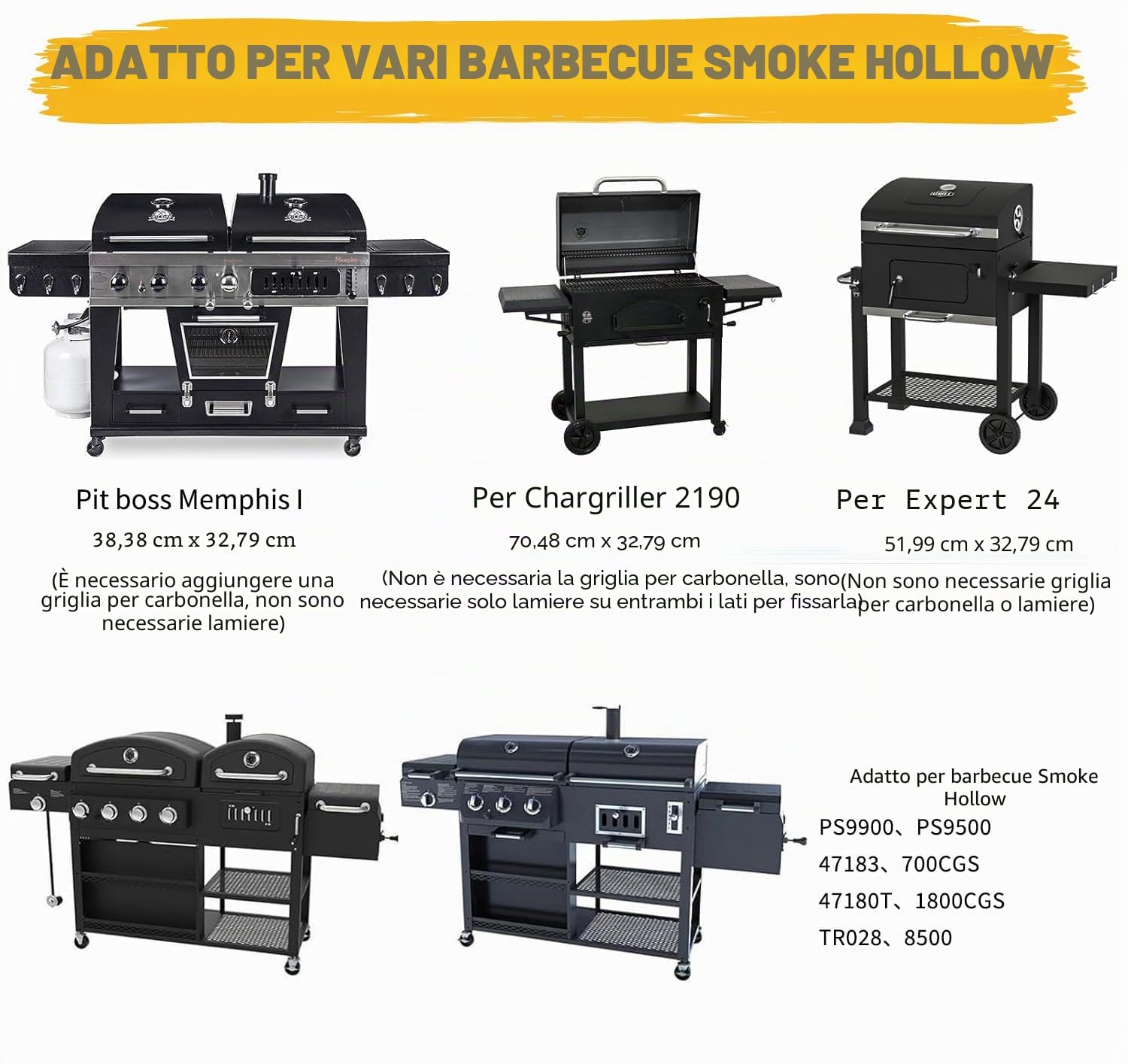 GFTIME 38-71 cm Regolabile Griglia in Carbone per Tepro Toronto, Taino Hero XL Griglia a Carbonella, Activa Angular, EL Fuego Montreal, EL Fuego Ontario Barbecue a Carbonella, Parti di Ricambio
