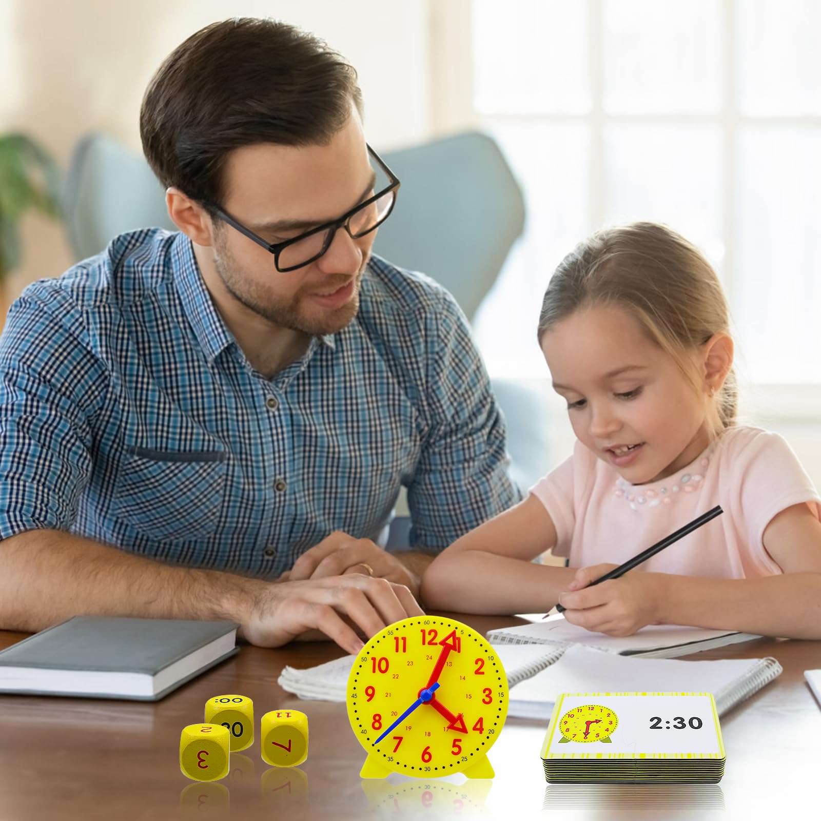 1 Set Modello di Orologio didattico, Orologio di apprendimento, Apprendimento Giochi Matematica Orologio di,Gioco Orologio Bambini Adatto a Bambini