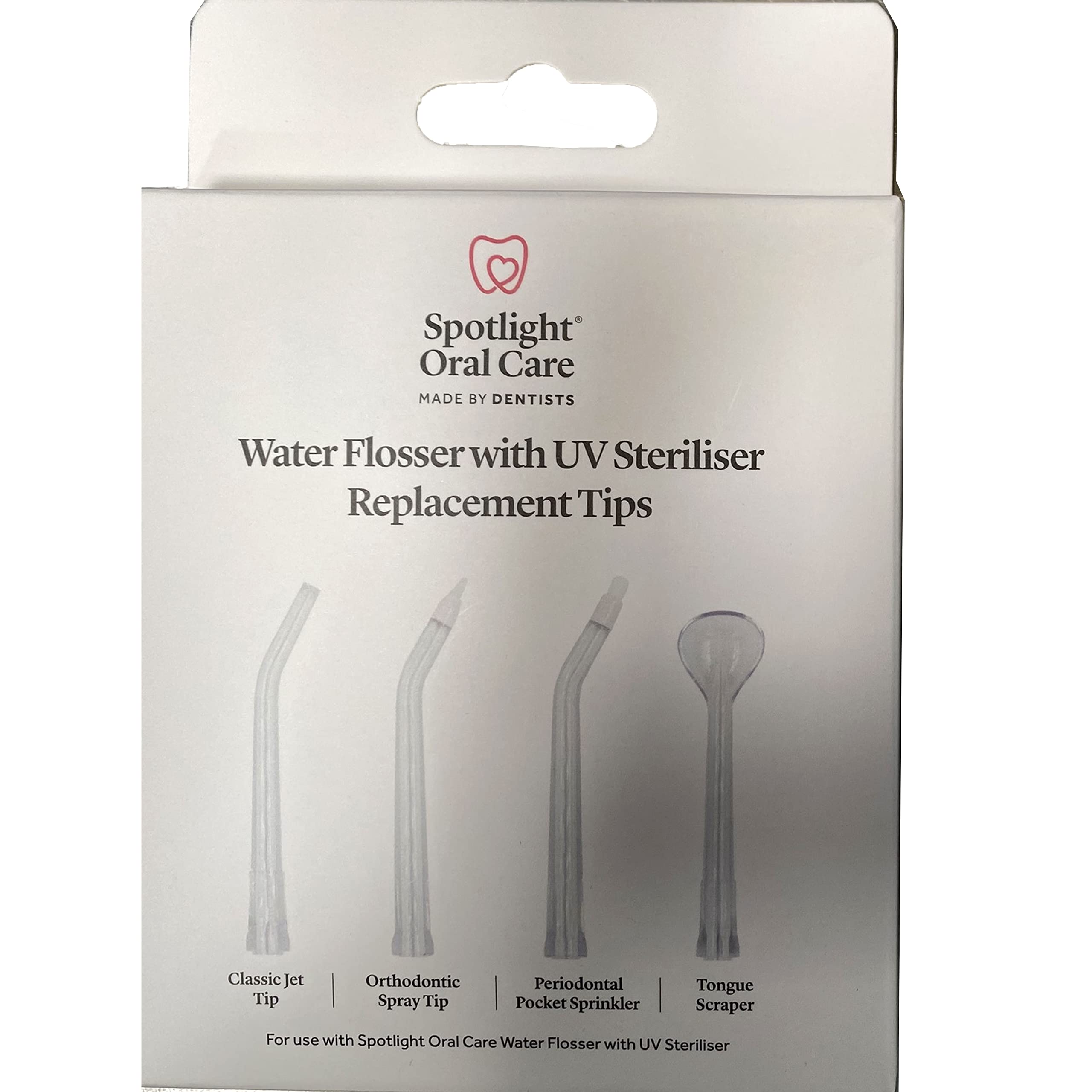 Spotlight Oral Care Water Flosser with UV Sanitiser Replacement Tips - Pack of 3