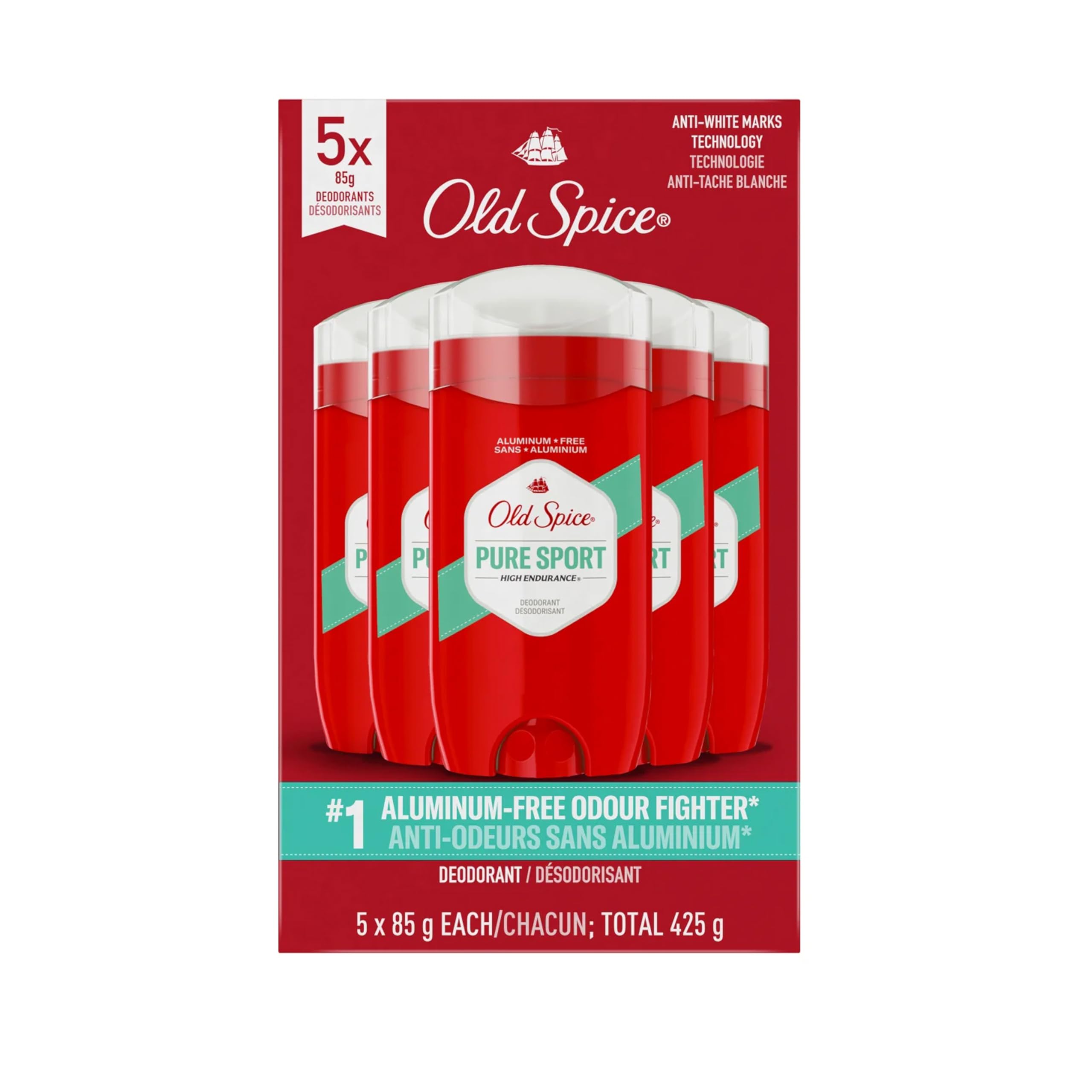 Old Spice Pure Sport Deodorant - Long-Lasting Odor Protection