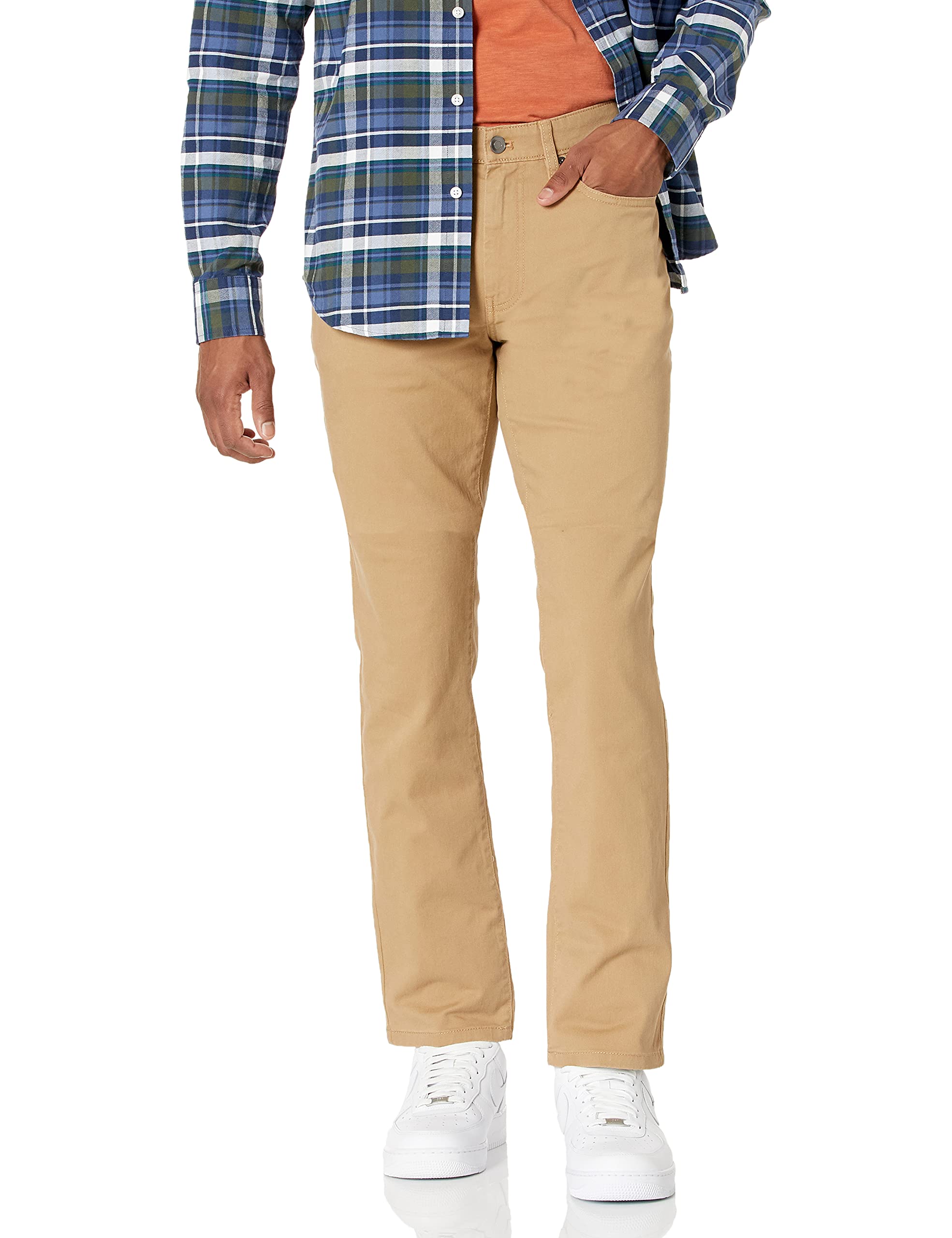 Amazon Essentials Men's 5-Pocket Stretch Twill Jeans-Inspired Casual Pants, Dark Khaki, 34W x 31L