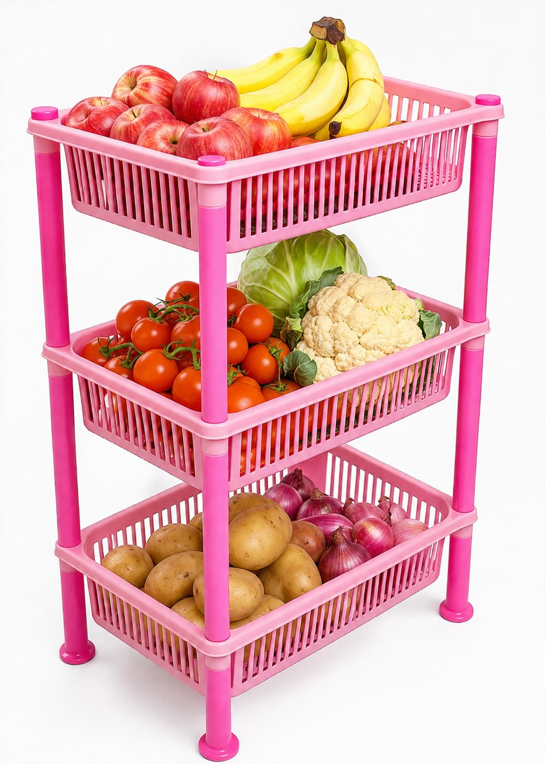 Hitech Sales Plastic 3-Tier Multipurpose Storage Rack Organizer Shelf for Home, Kitchen, and Office (Colour May Vary)-image-47
