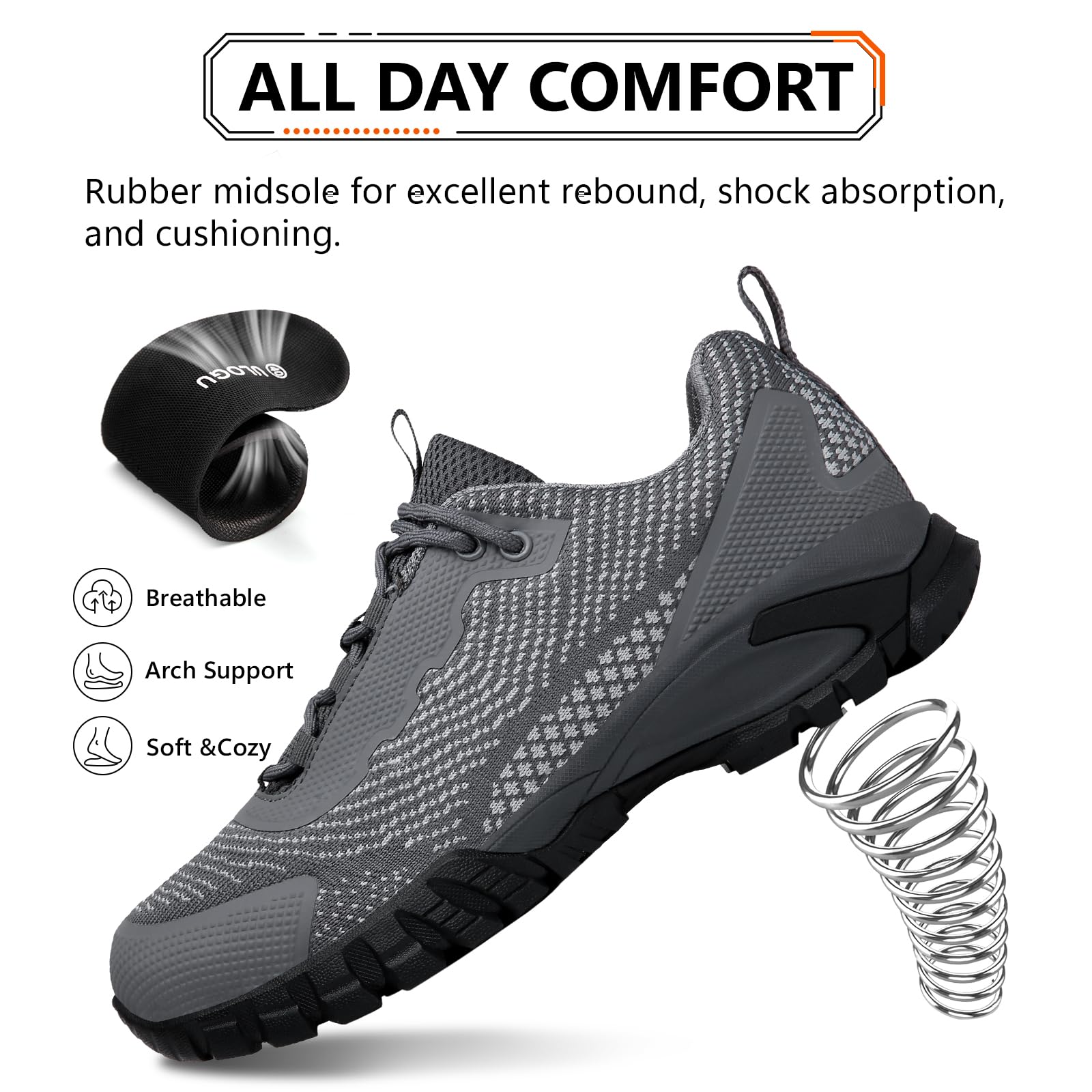 LEDINEY Zapatos de senderismo para mujer, impermeables, ligeros, para senderismo, camping, al aire libre