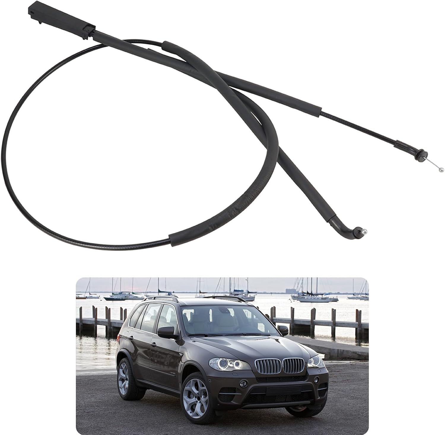 MUNIK 51237184456 Engine Hatch Cable for 2007-2014 BMW 3.0si,4.8i,X5,X6,xDrive35i,xDrive40i,xDrive50i,4.4T E70,E71,E72 Replat# 51237184456 912452 503951 V204589