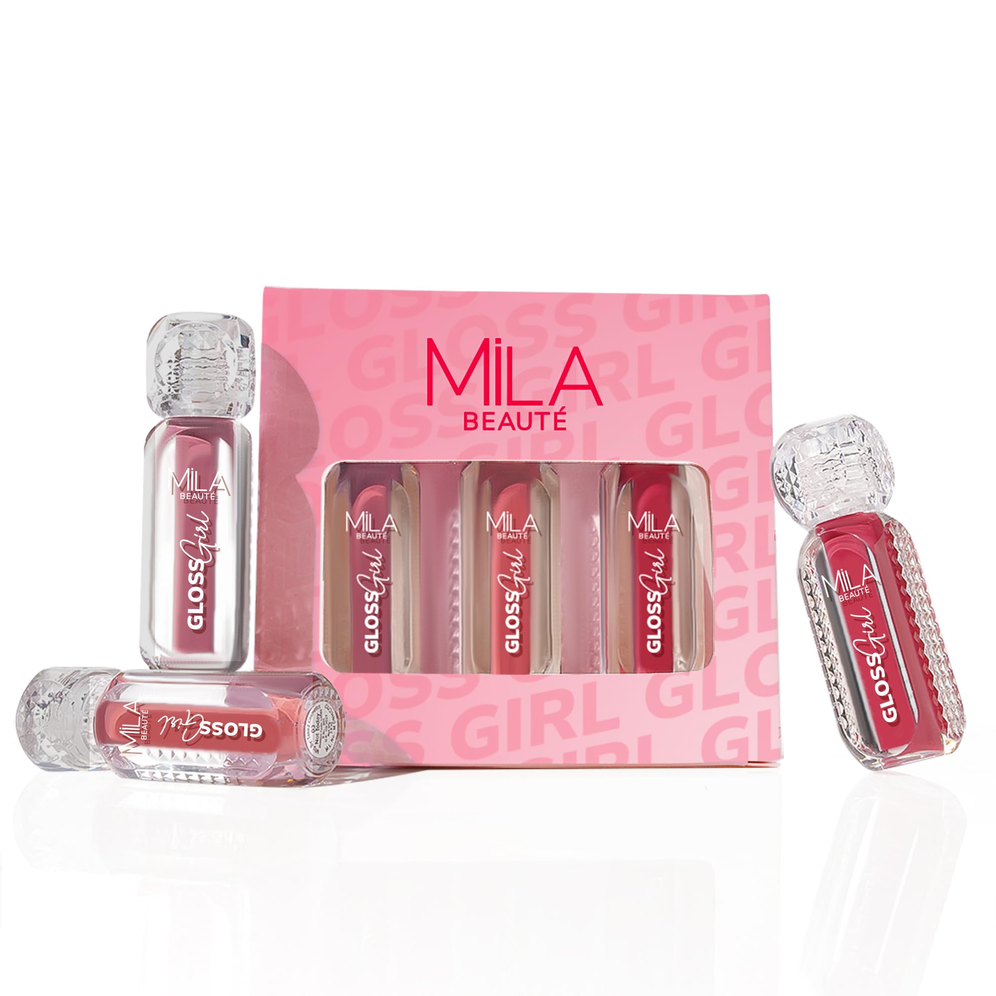 Gloss Girl High Shine Lip Gloss Trio I Set Of 3 With Mango Seed Butter & Hyaluronic Acid Shade - Power Girl-image-24