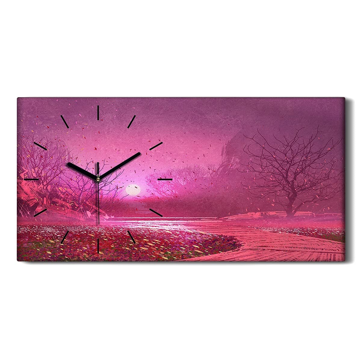 Horloge sur toile silencieuse Coloray 60x30cm sans tic-tac