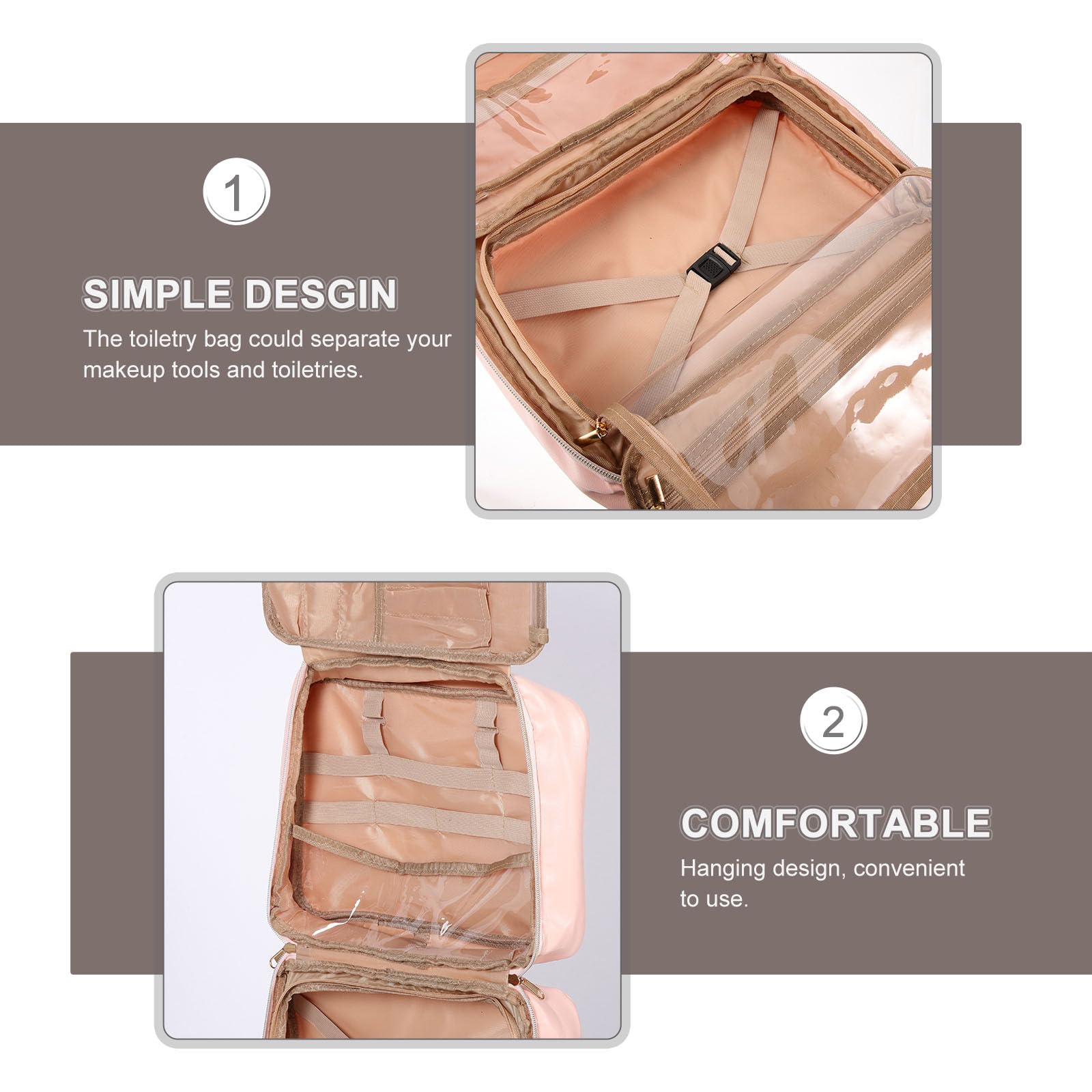 Borsa Toilette per Viaggio Organizer Cosmetici con e Gancio Ampia Capacità per
