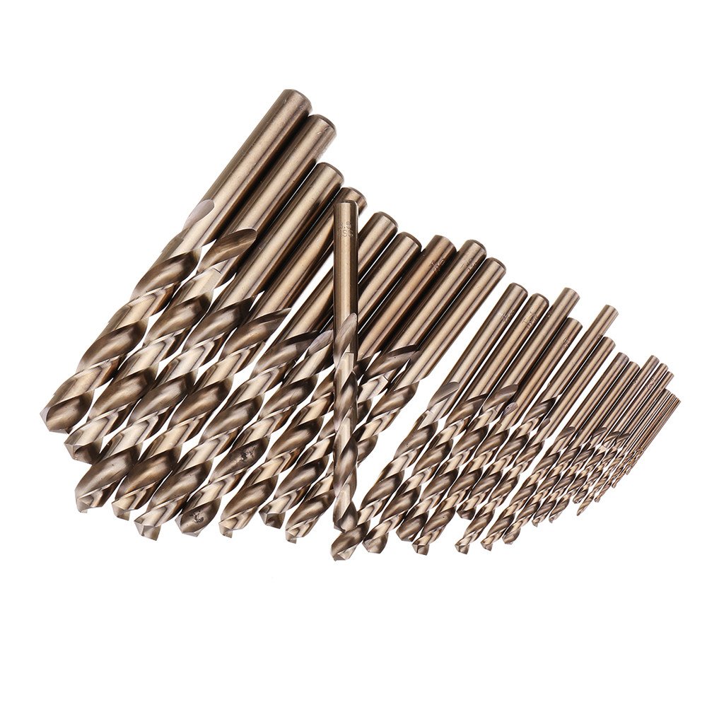 EsportsMJJ 25 szt. 1-13 mm HSS M35 kobaltowy zestaw wierteł spiralnych do wiercenia metalu w drewnie