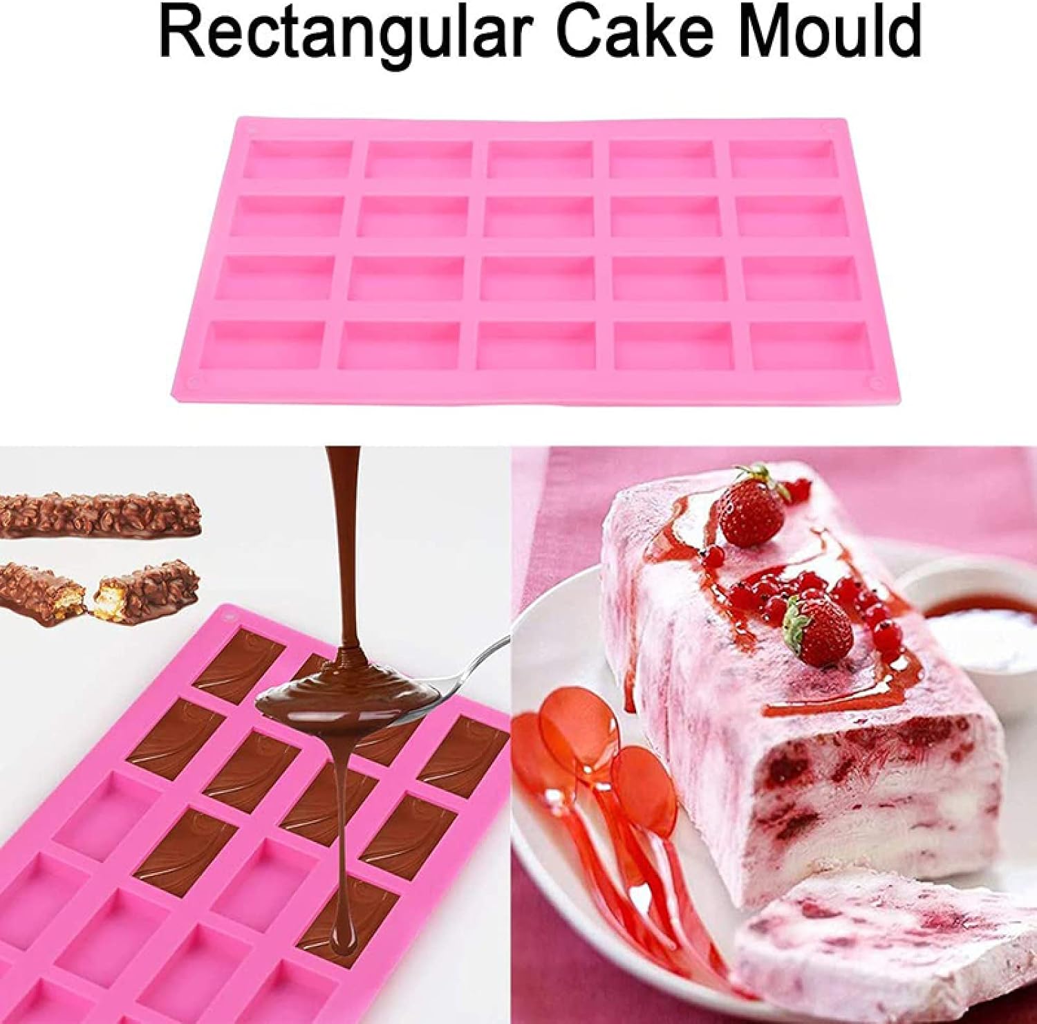 Silicone Bake Molds Mini Rectangle Shapes Silicone Mold Chocolate Bar Soap Mould Mousse Dessert Cake Tray Form For Pastry 2Pcs 01