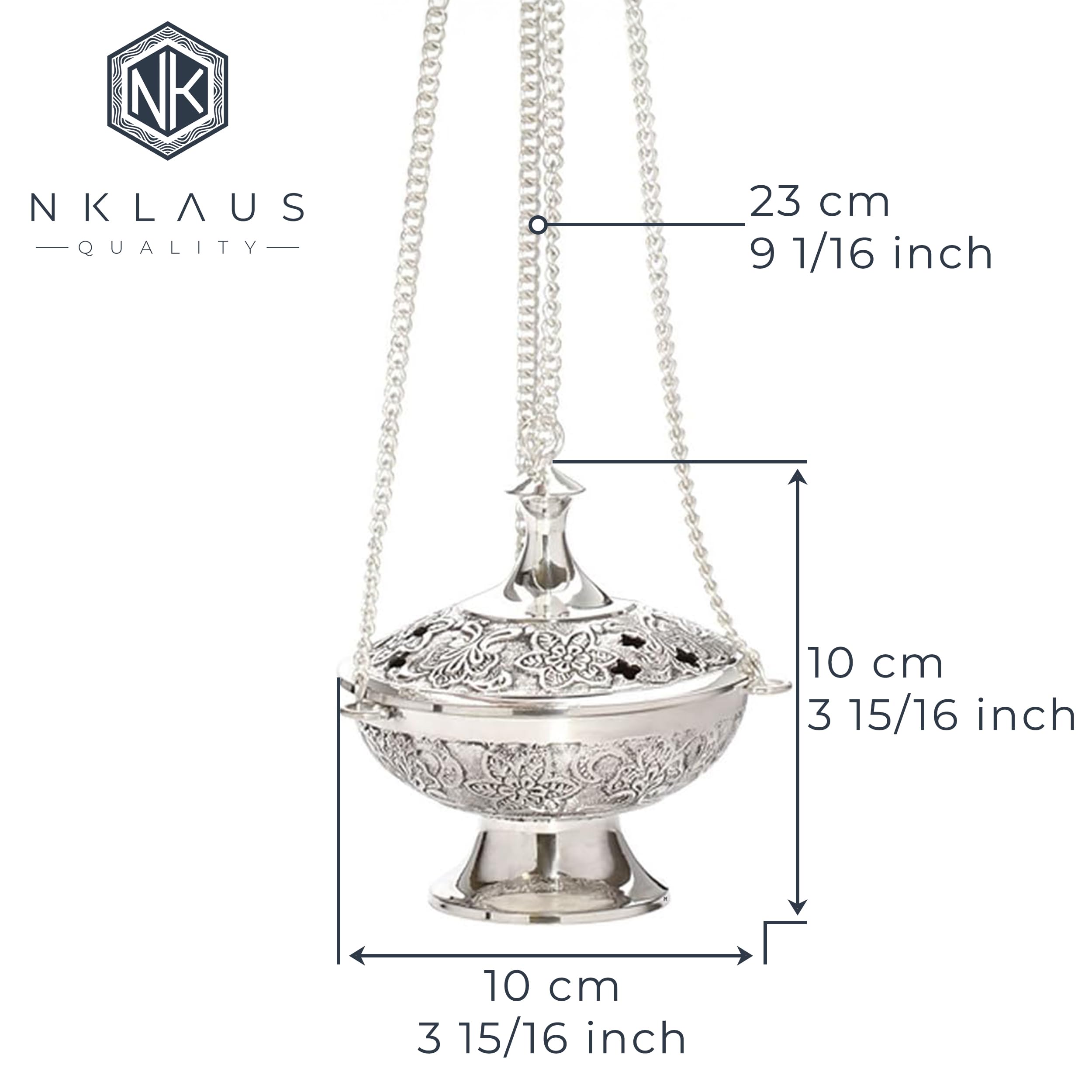 NKlaus set completo di bruciatori d'incenso 14 pezzi con incenso, resine, pinze per carboncini d'incenso 40599