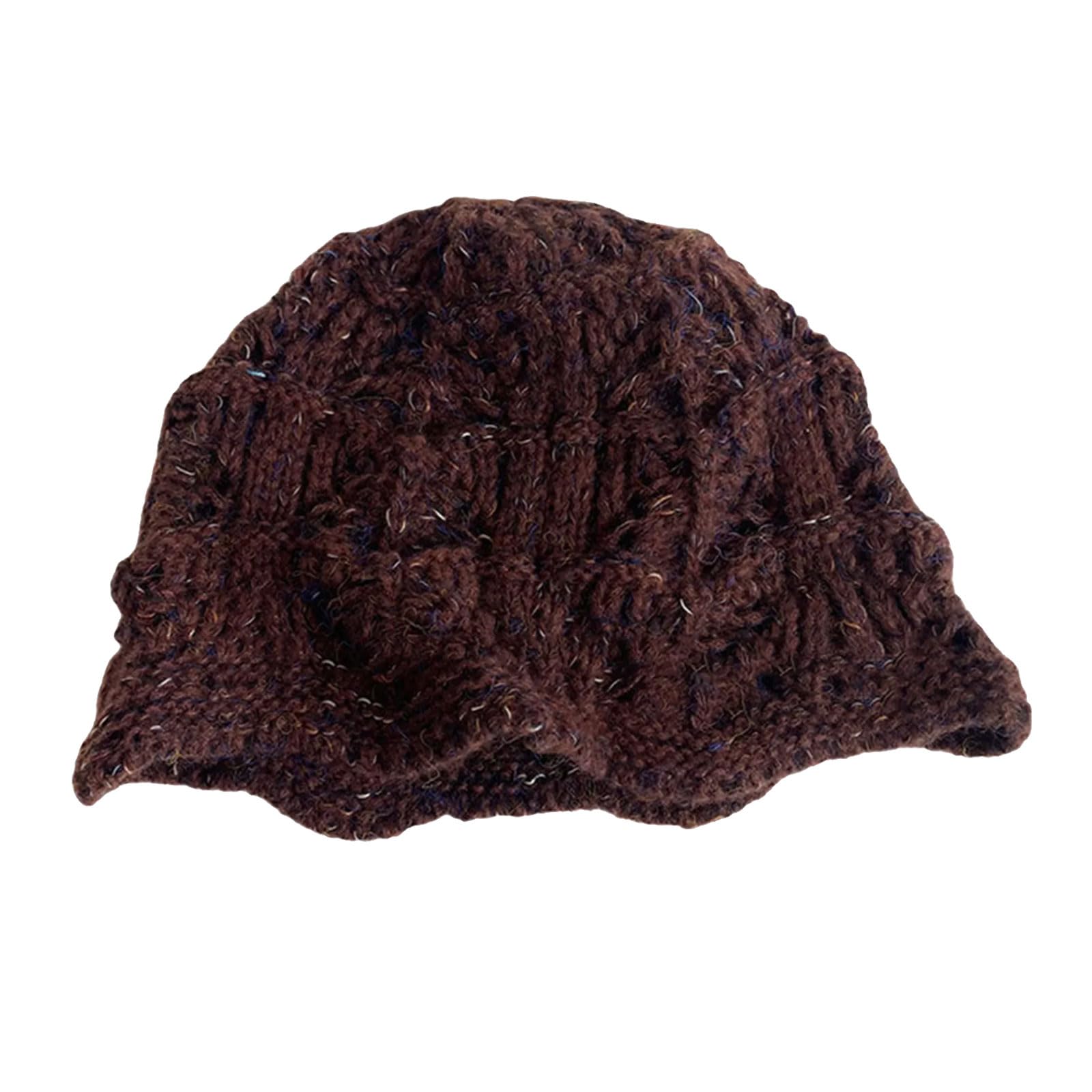 MICFENY Foldable Wide Brimmed Knit Fisherman Hat Crochet Design Foldable Headwear For Women And Girls