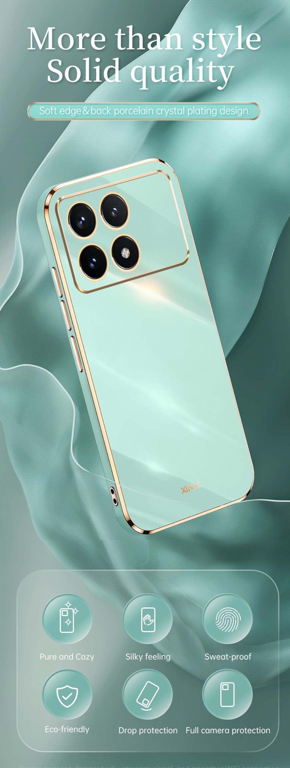 WBWONE Cover TPU Rosa Con Bordo Dorato Per Xiaomi Redmi Note 12 Pro 5G