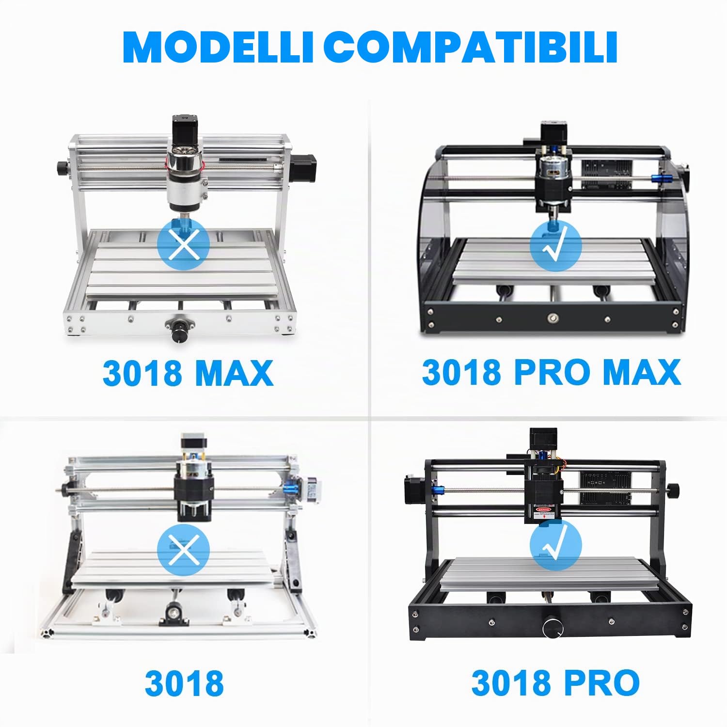 Kit di aggiornamento CNC Daedalus 3018, per l'aggiornamento dell'asse X e l'estensione dell'asse Y con pannello di lavoro
