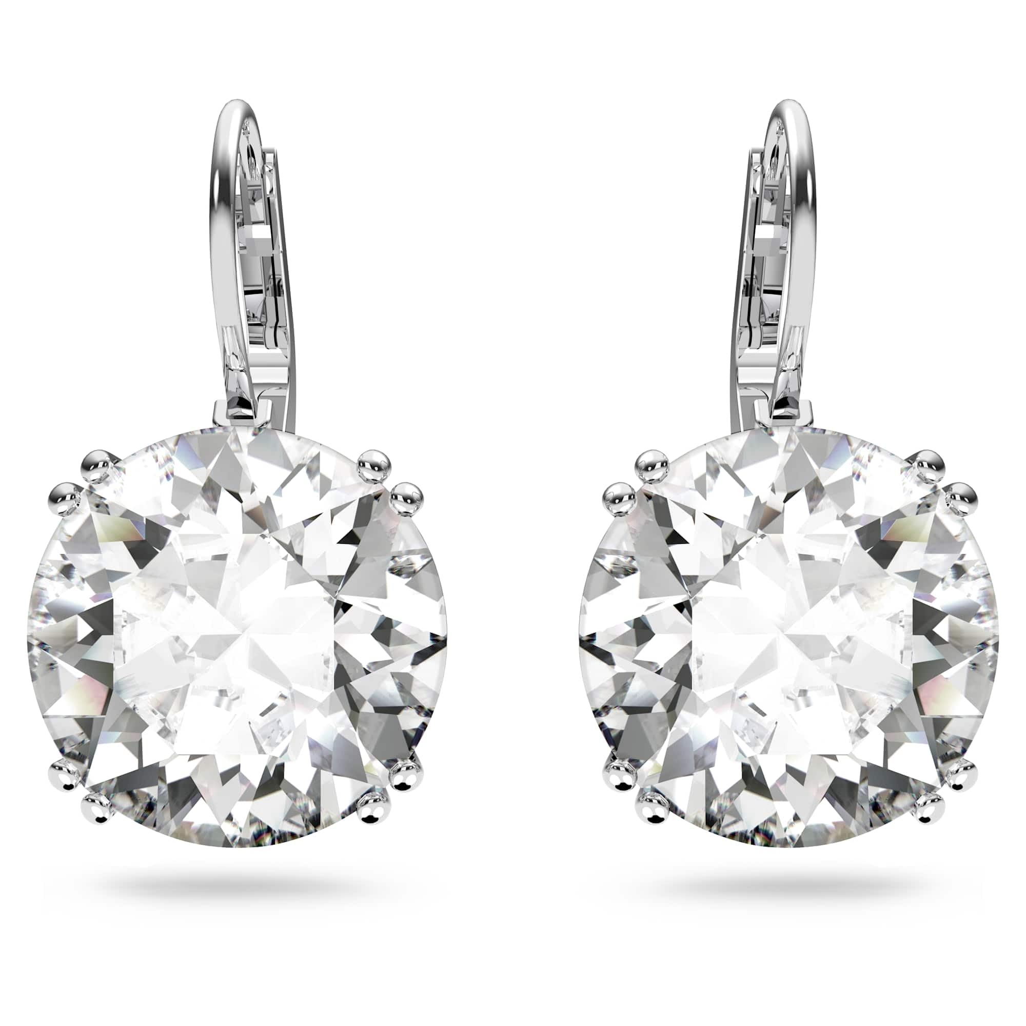 Swarovski Millenia Kollektion Tropfenohrringe, Rundschliff, Weiß, Rhodiniert