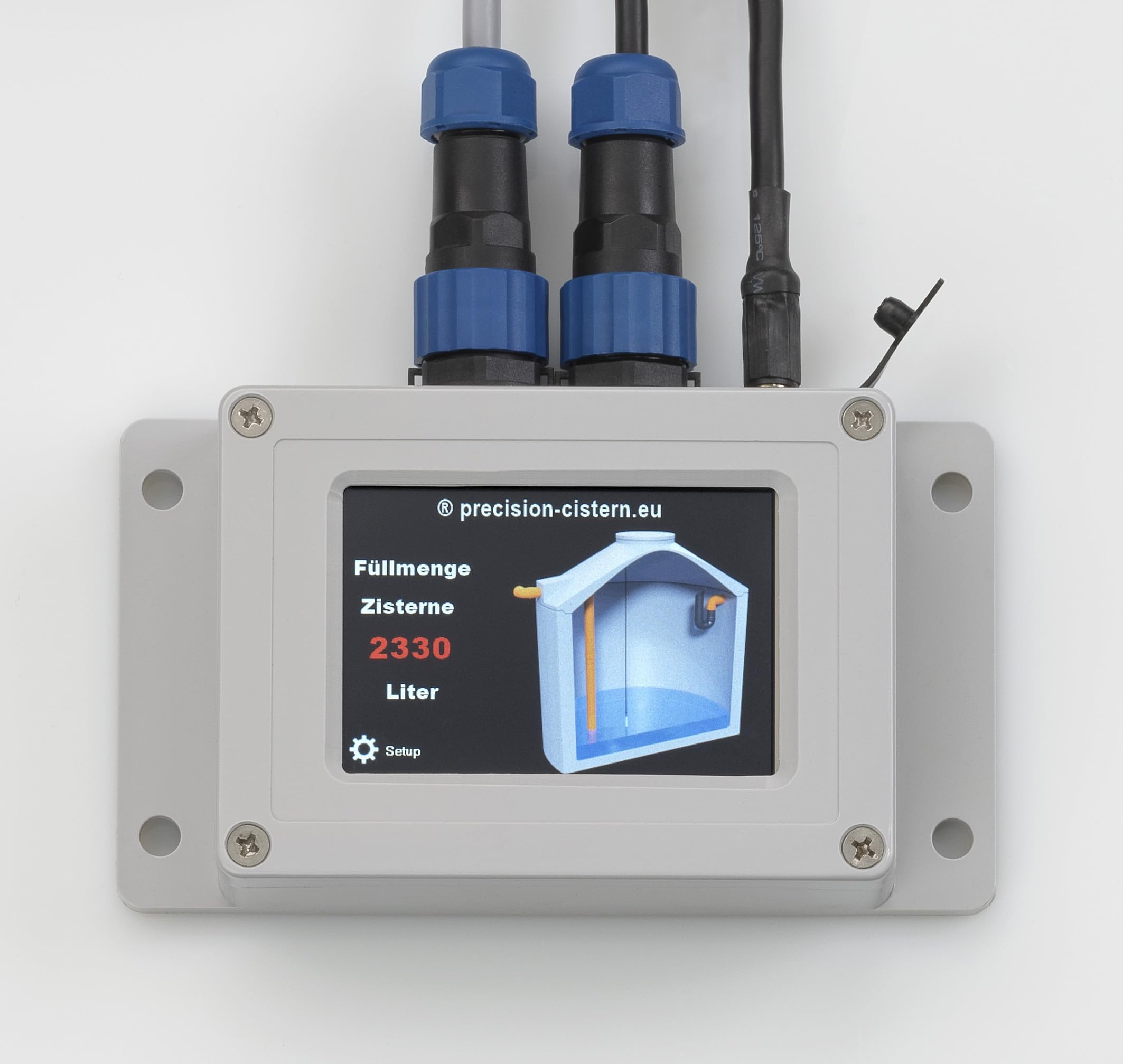 Zisti231 Zisternensteuerung - Digitale Füllstandsanzeige mit WiFi und MQTT, TL231-Drucksensor für 1000-20000L Zisternen, Nextion-Display, Plug & Play Installation