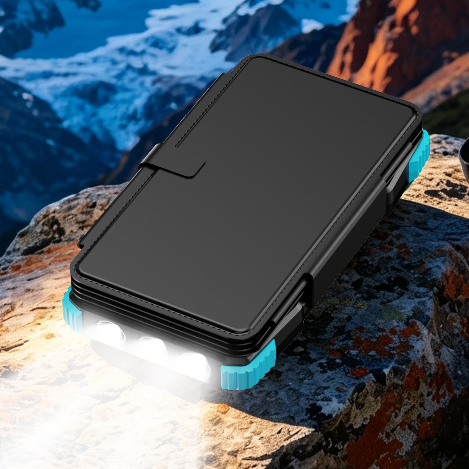 Power Bank Générateur solaire sans fil de 20 000 mAh avec lampe torche LED