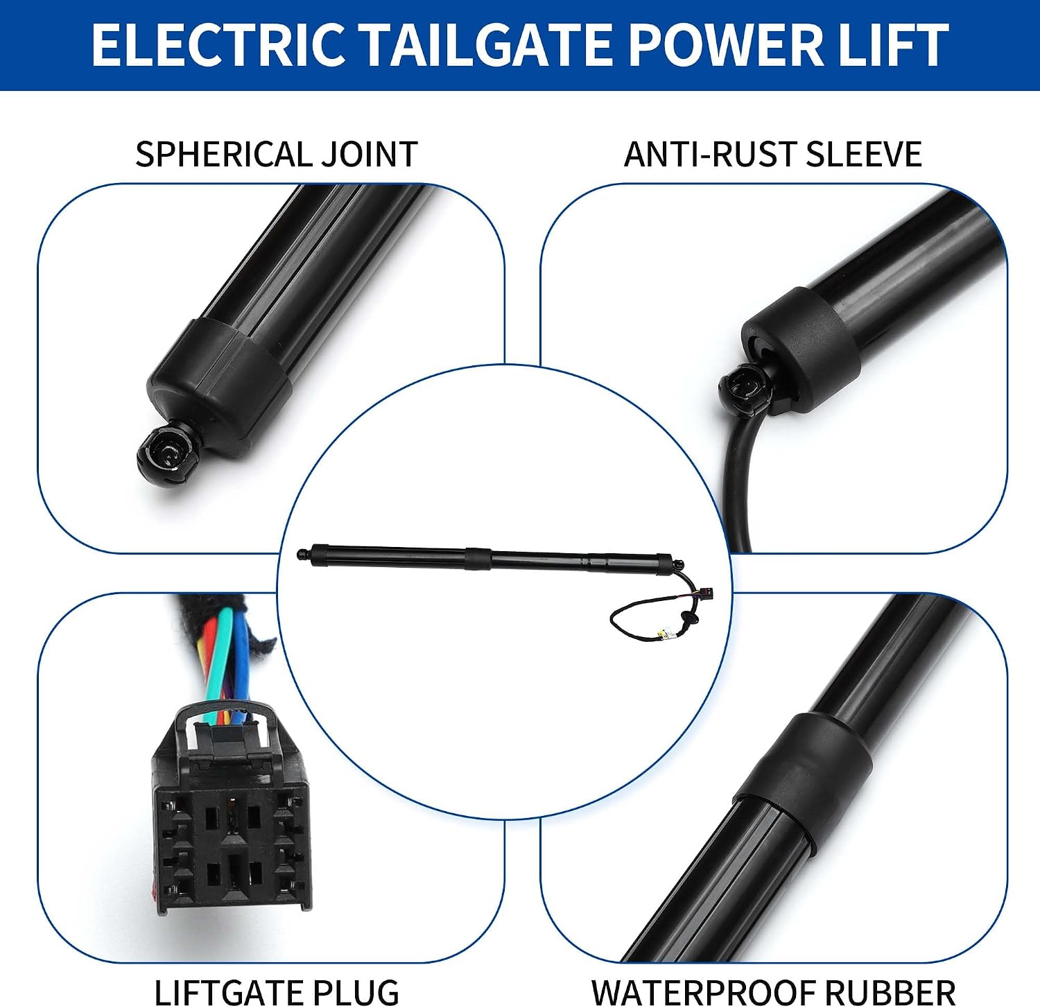 X AUTOHAUX Rear Left Tailgate Power Lift Support for Hyundai Santa Fe Sport 2.0L 2.4L 2015-2018 Liftgate Power Hatch Shock Strut No.817702W600 Electric Trunk Power Liftgate
