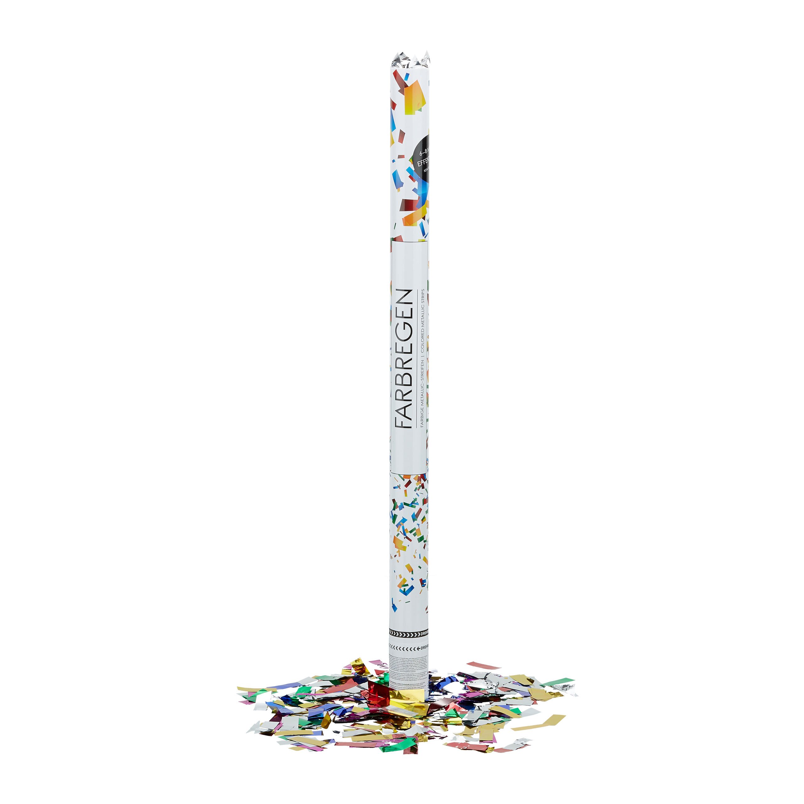8 Konfetti Shooter 80cm, bunte Metallic Schnippsel Kanone f Hochzeit Geburtstag Party