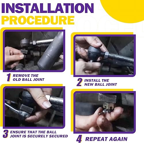 Miniatura 5 de HOWBOW Club Car Ds - Extremo de barra de amarre kit de rótula de 3 piezas para carrito de golf en el lado del conductor y del pasajero se adapta al