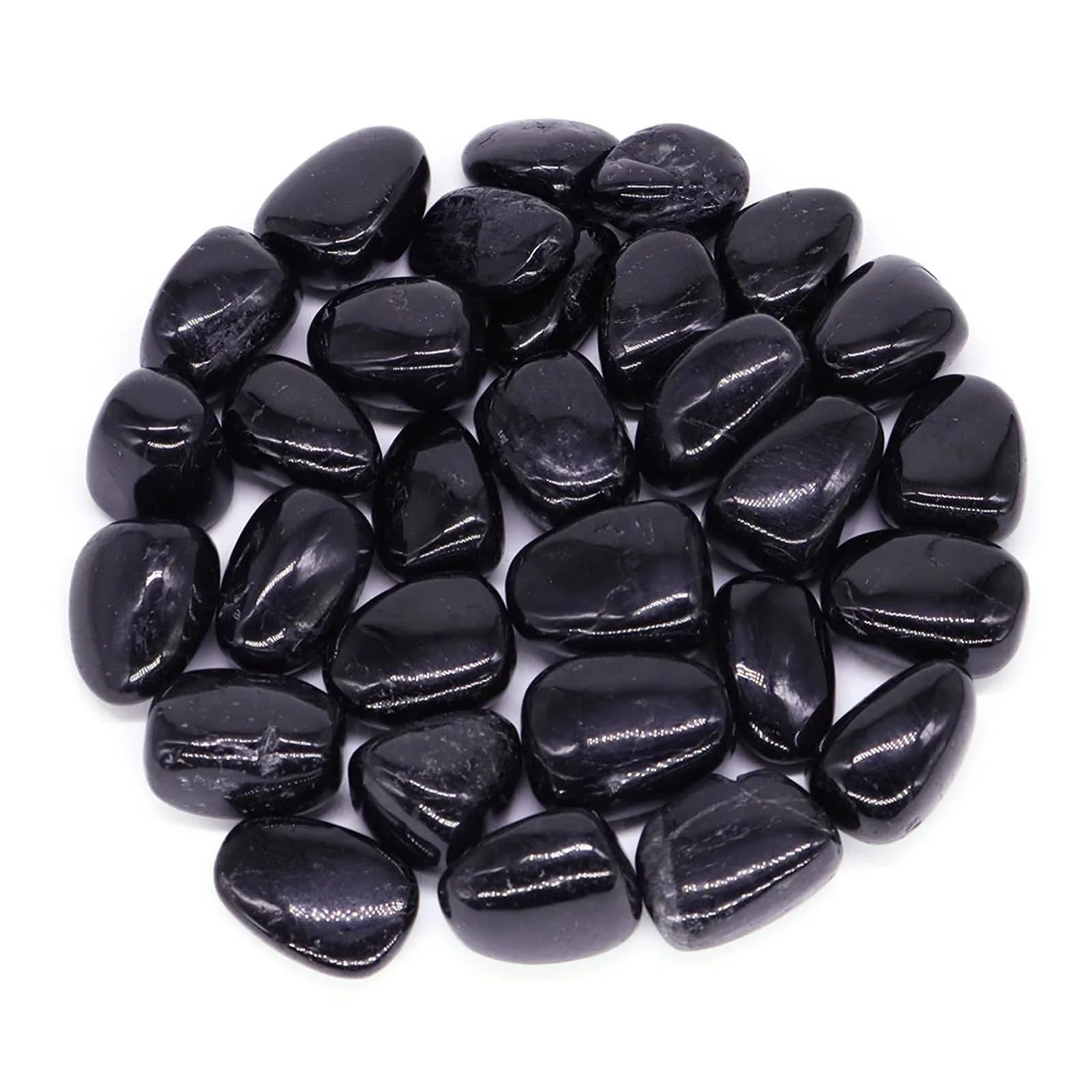 Piedras de Grava para peceras, Piedras caídas de Cristal turmalina Negra, Grava for Acuario, pecera, Varios tamaños(1000g)