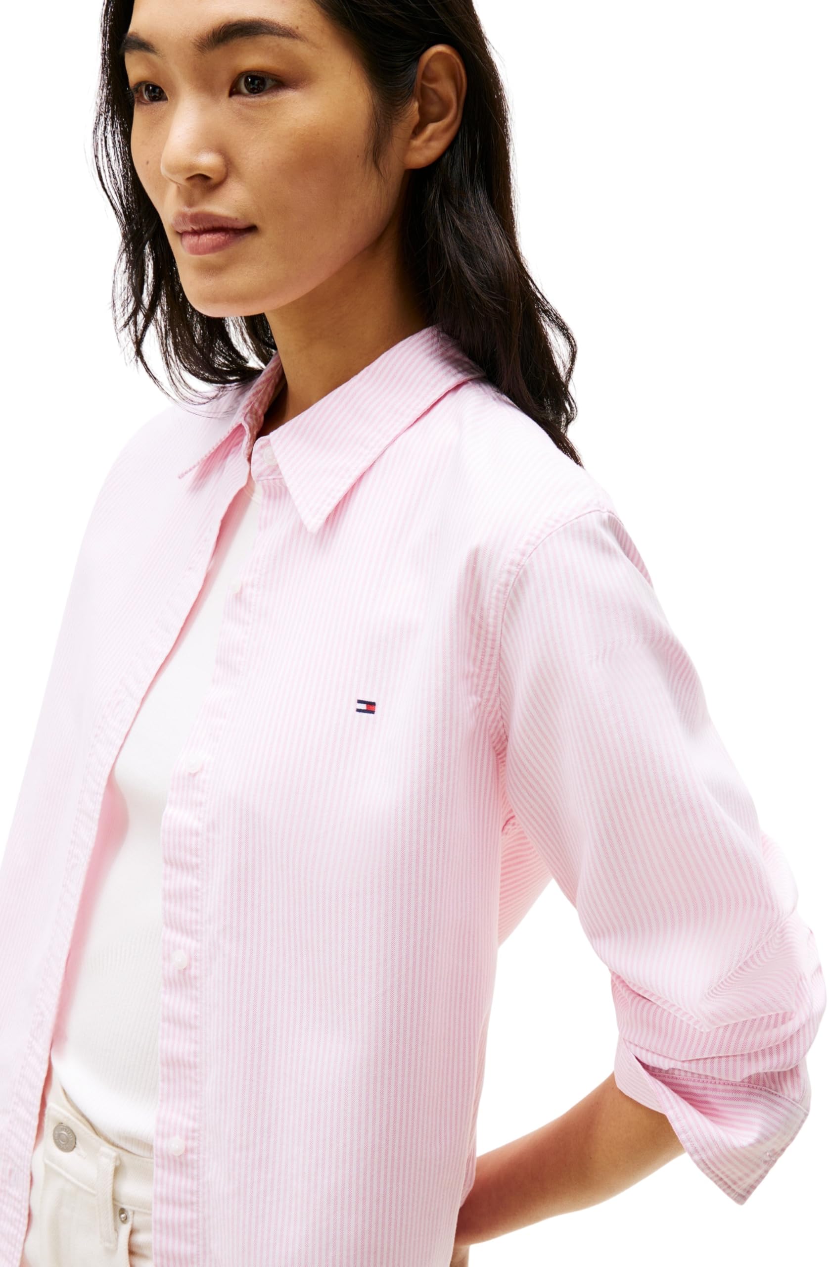Tommy Hilfiger Damska koszula Oxford Relaxed Fit Ww0ww46111 Oxford WW0WWW46111 koszula o luźnym kroju