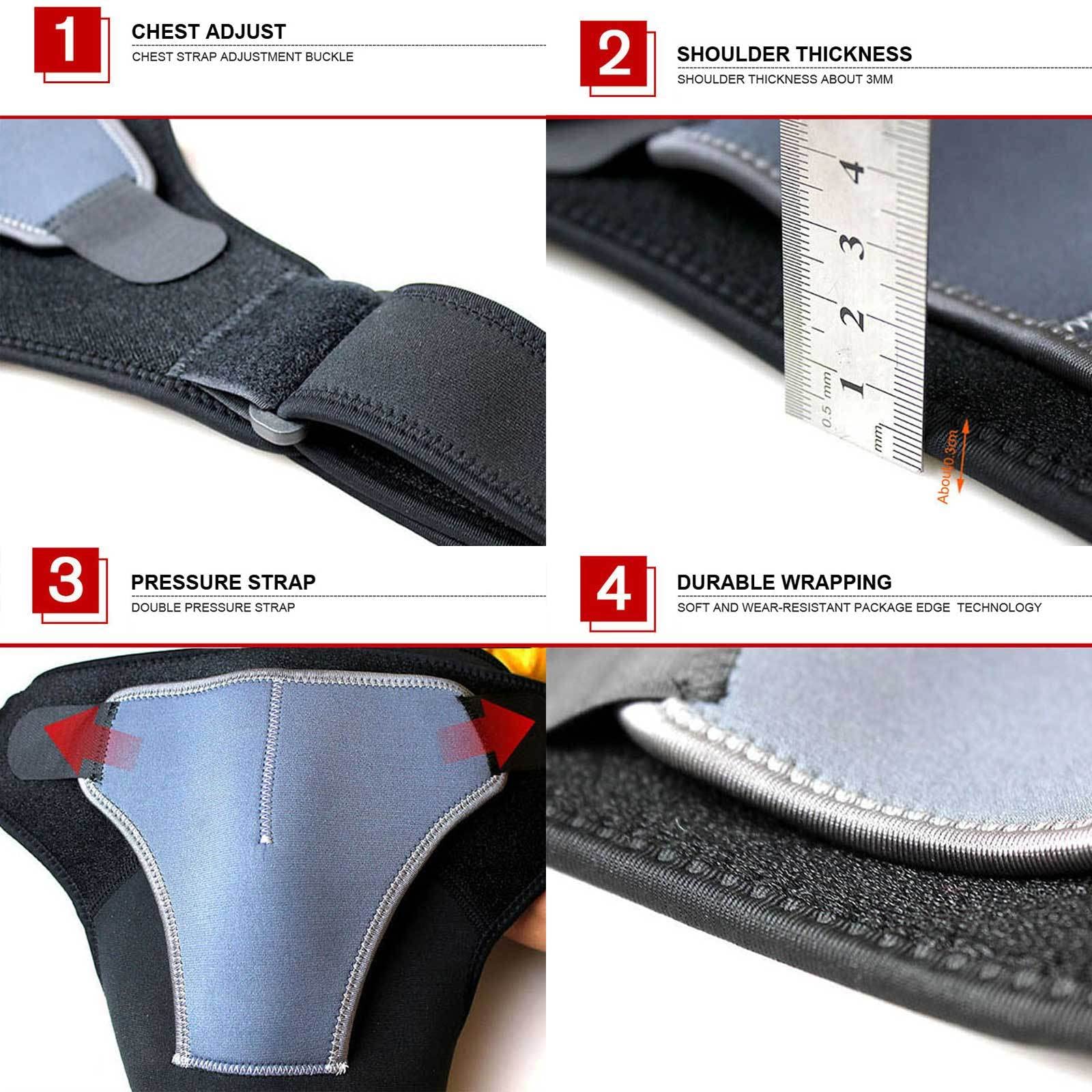 Soporte y compresión para hombro para hombres y mujeres, envoltura inmovilizadora de brazo para puño rotador, dolor articular AC, correa de estabilidad para hombro dislocado, recupera la movilidad y