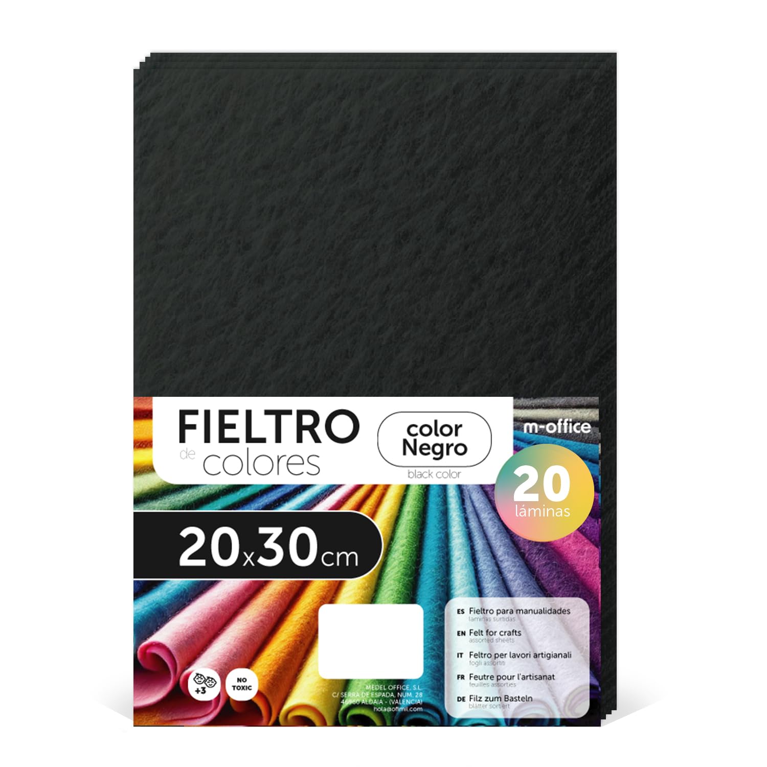 Fieltro para Manualidades, Fieltro de Colores, Suave y Flexible, Material para Costura, Telas Patchwork, Ideal para proyectos DIY, artesanía o decoración, 20x30cm - m-office (rojo, 10 uds) — view 121