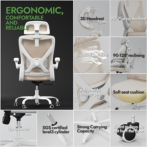 Miniatura 3 de Silla de oficina ergonómica Silla de escritorio para computadora en forma de X cómoda, silla de juegos, silla de oficina con soporte lumbar, sillas