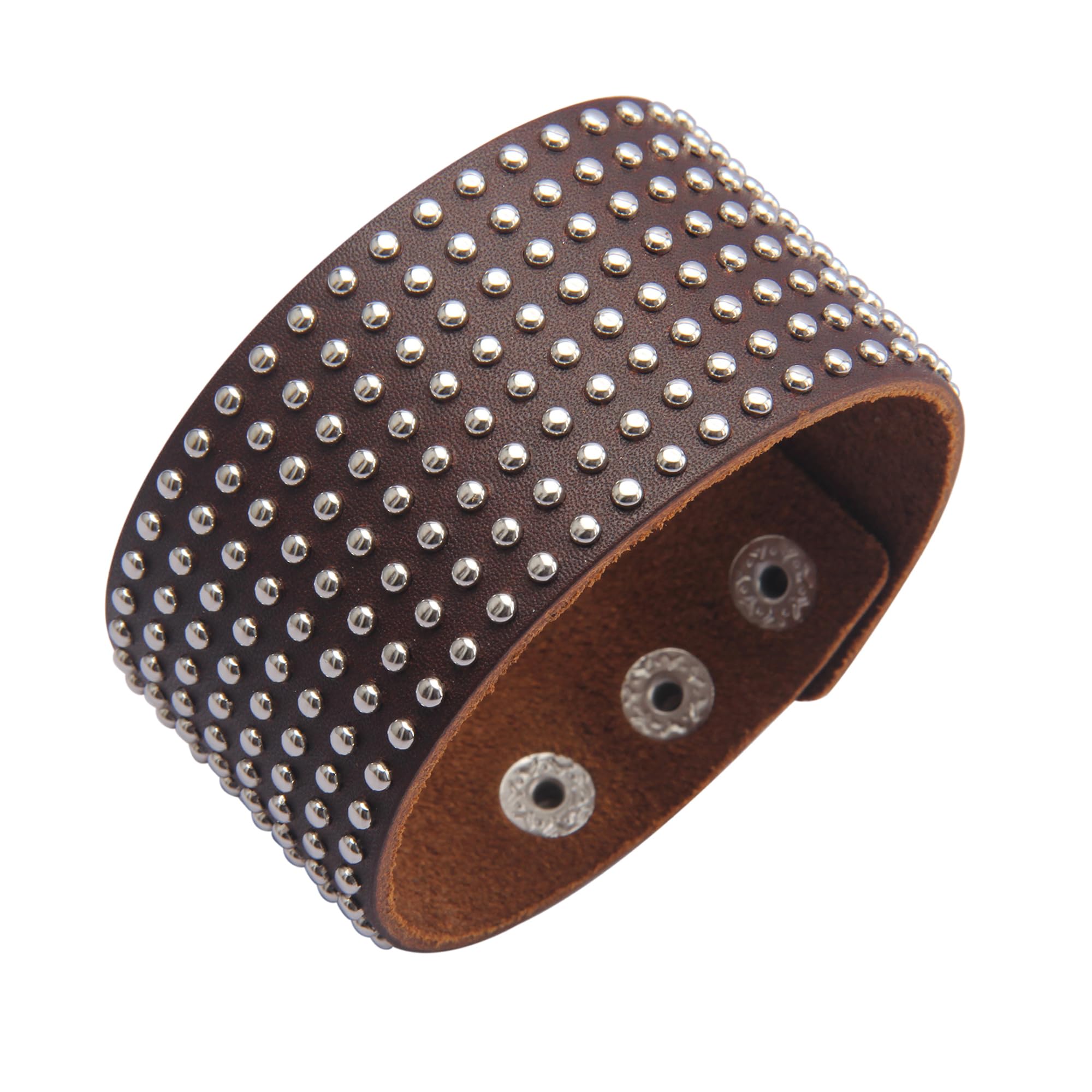 Jeilwiy Punk Leather Wristbands for Men Bracelets Handmade Wide Cuff Bangle Braided Jewelry Black Brown Adjustable - Punk Father's Gifts